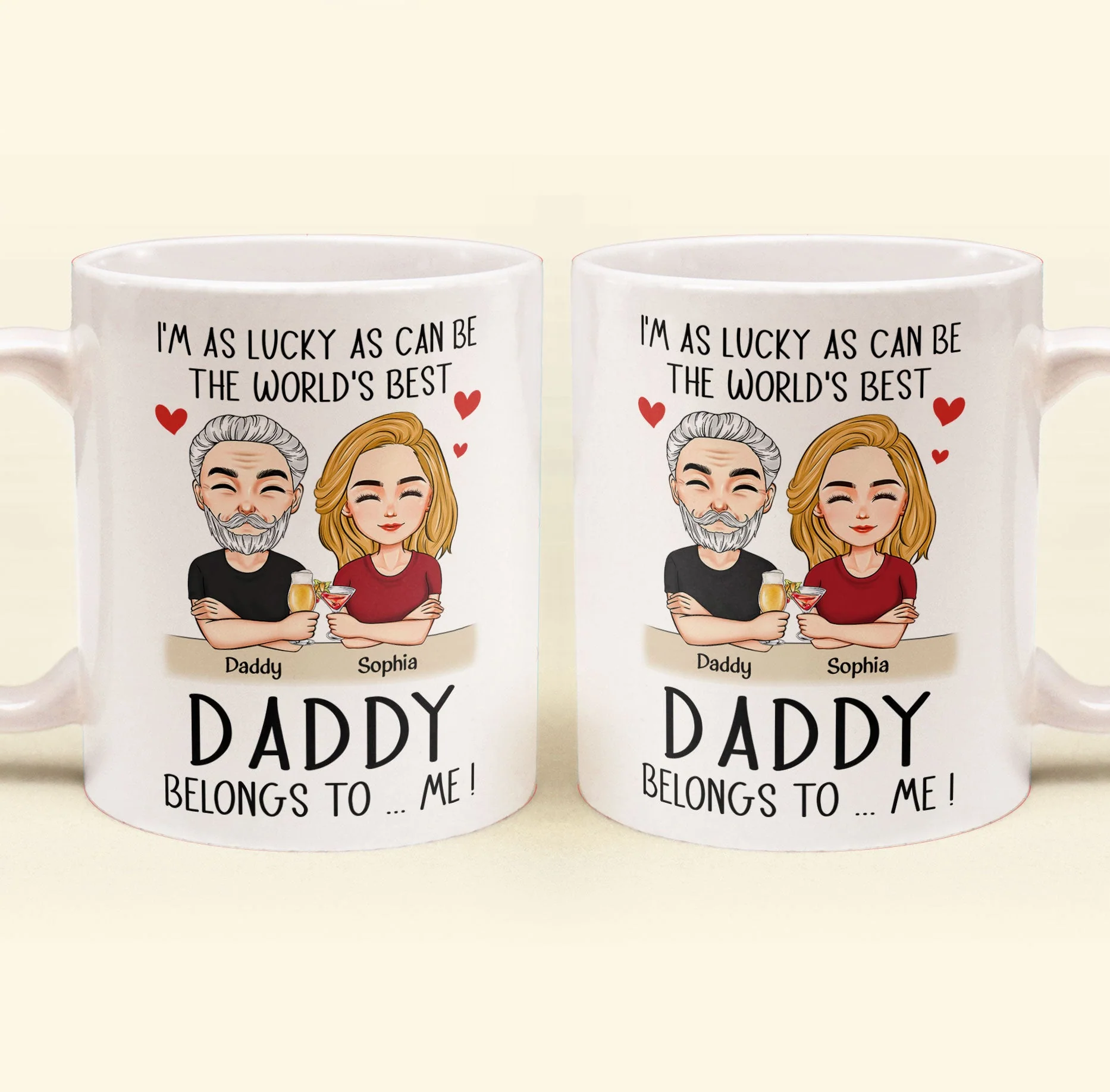 The World's Best Daddy Belongs To Me - Personalized Mug - Image 3