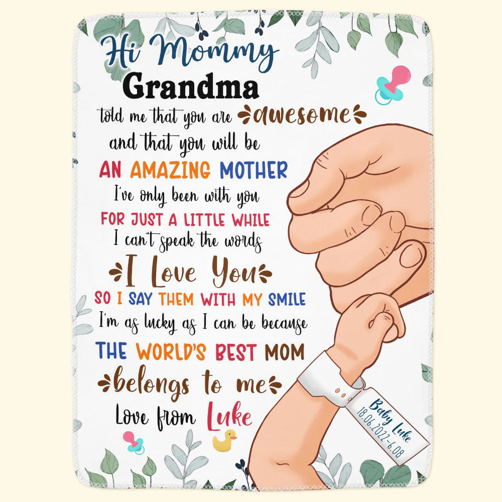The World's Best Mom Belongs To Me - Personalized Blanket - Birthday Gift For First Mom - Image 3