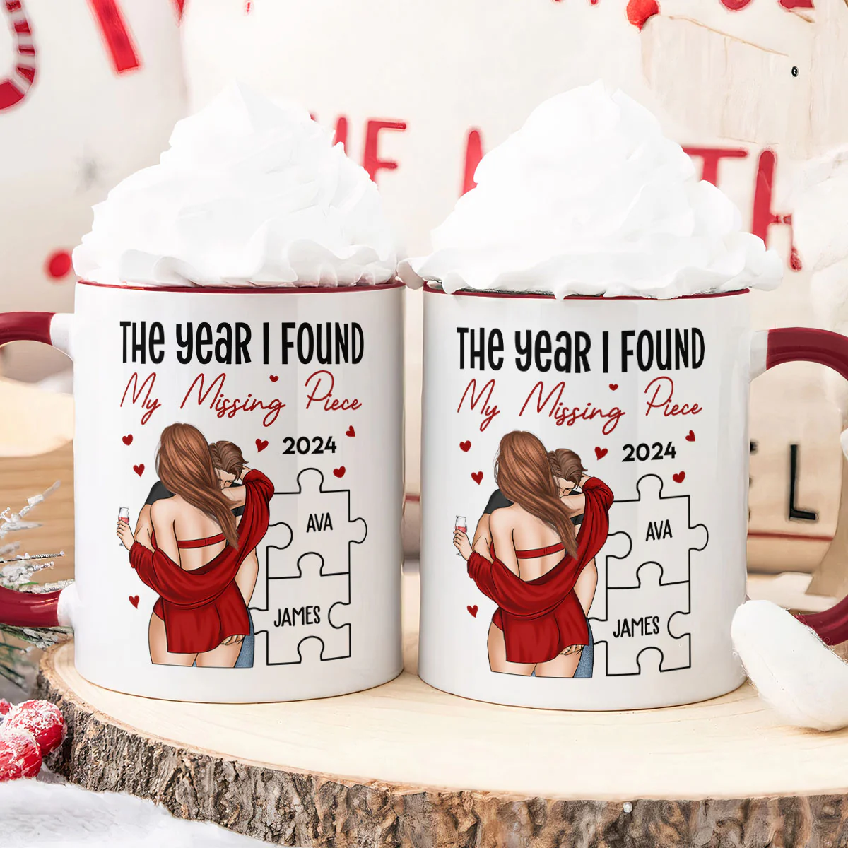 The Year I Found My Missing Piece - Personalized Accent Mug - Image 5