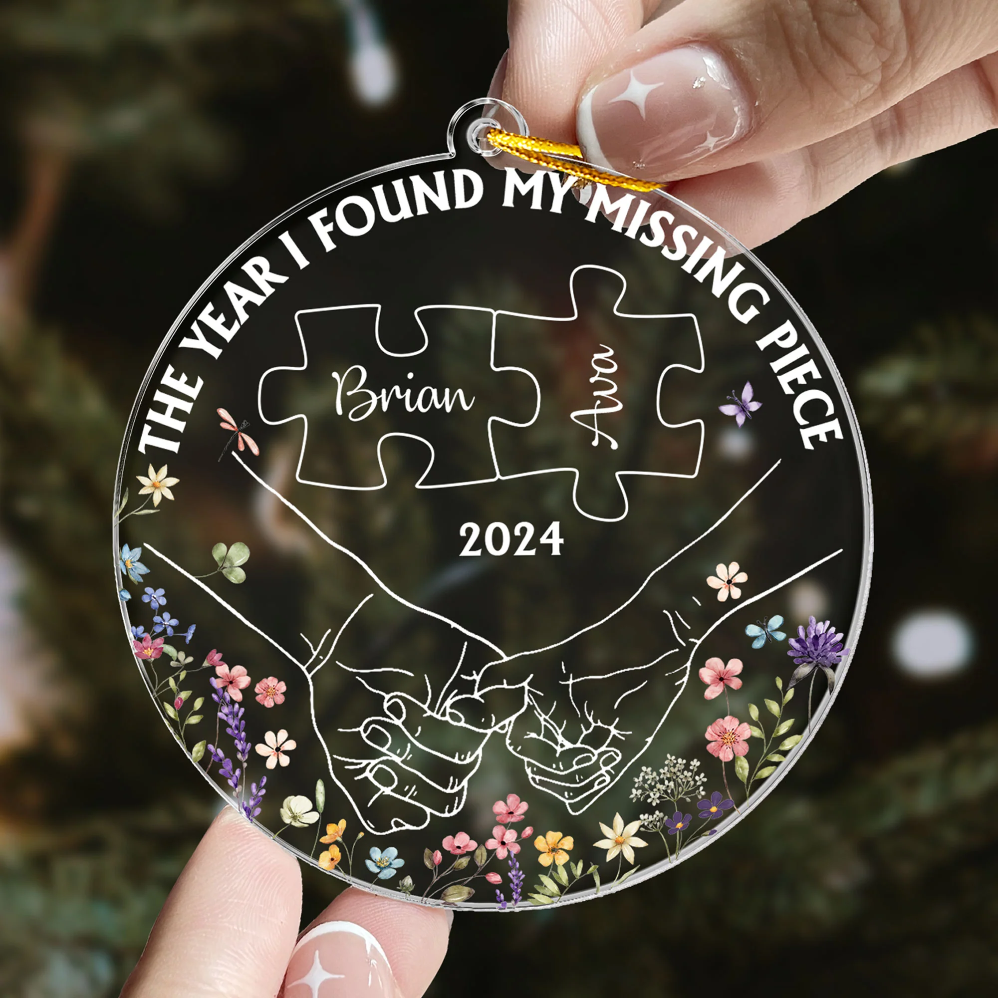 The Year I Found My Missing Piece - Personalized Acrylic Ornament - Image 2