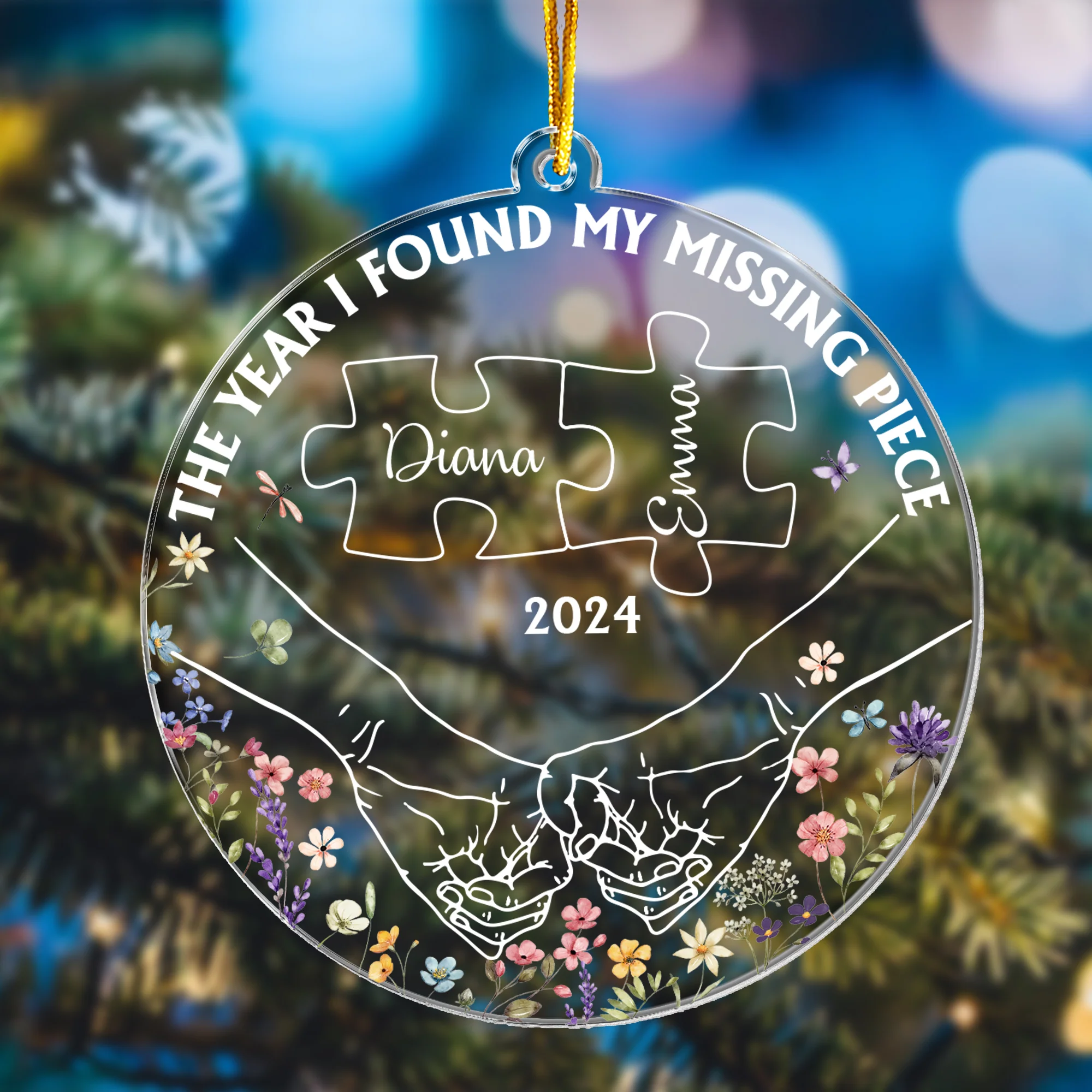 The Year I Found My Missing Piece - Personalized Acrylic Ornament - Image 4