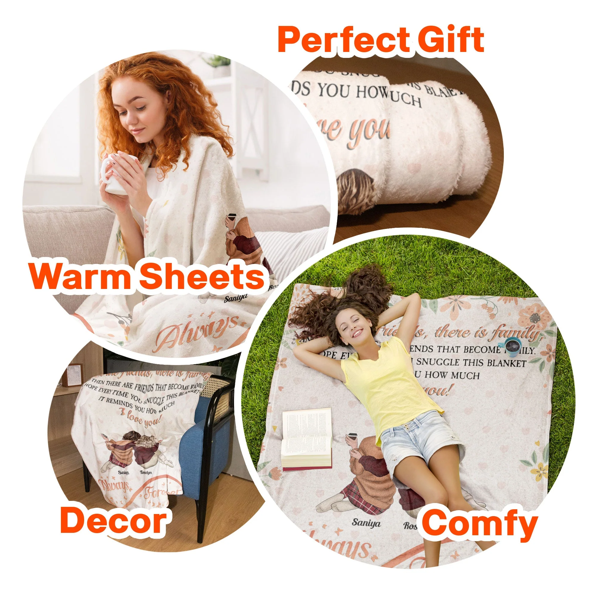 There Are Friends That Become Family - Personalized Blanket - Image 7