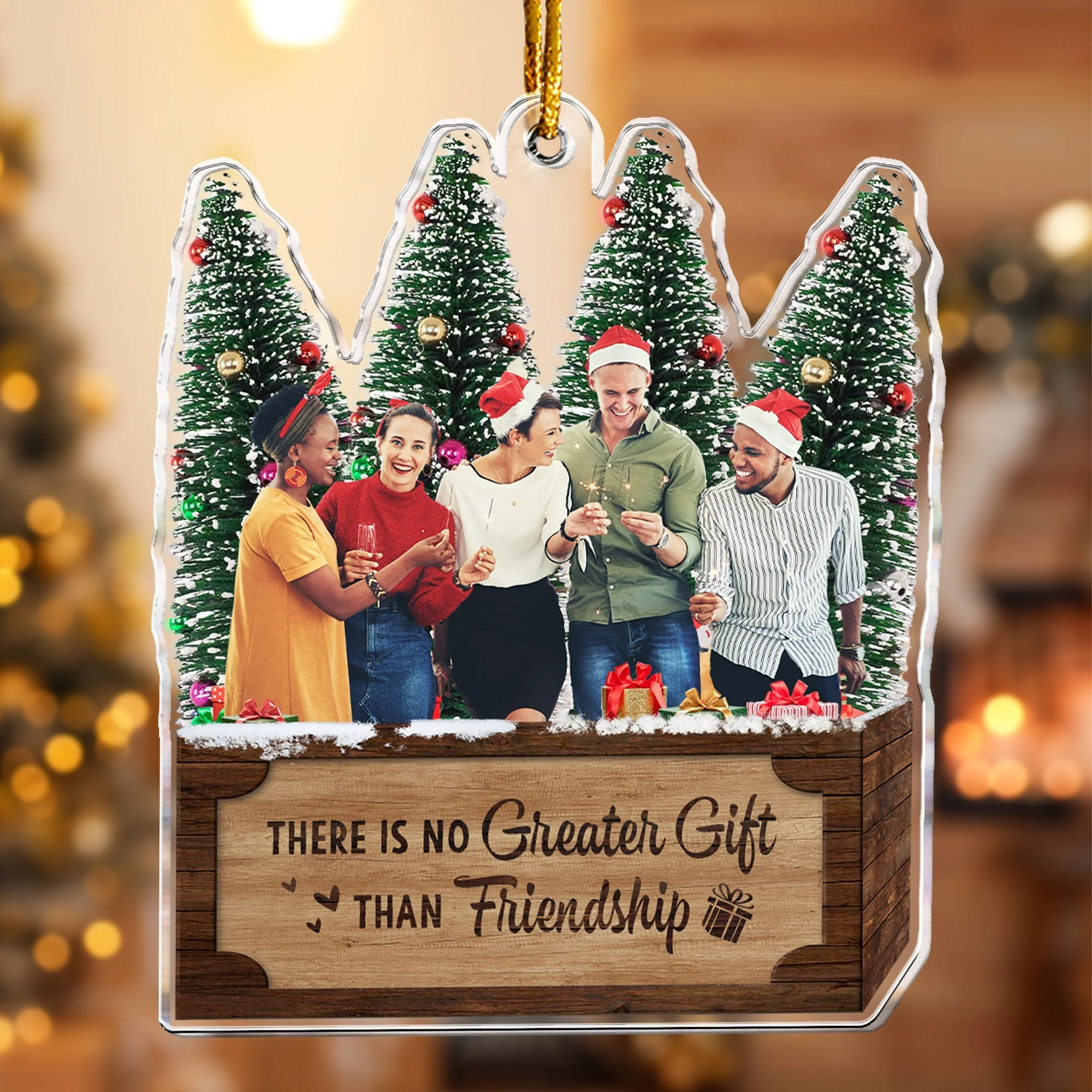 There Is No Greater Gift Than Friendship Ver 2 - Personalized Friends Photo Ornament - Image 5