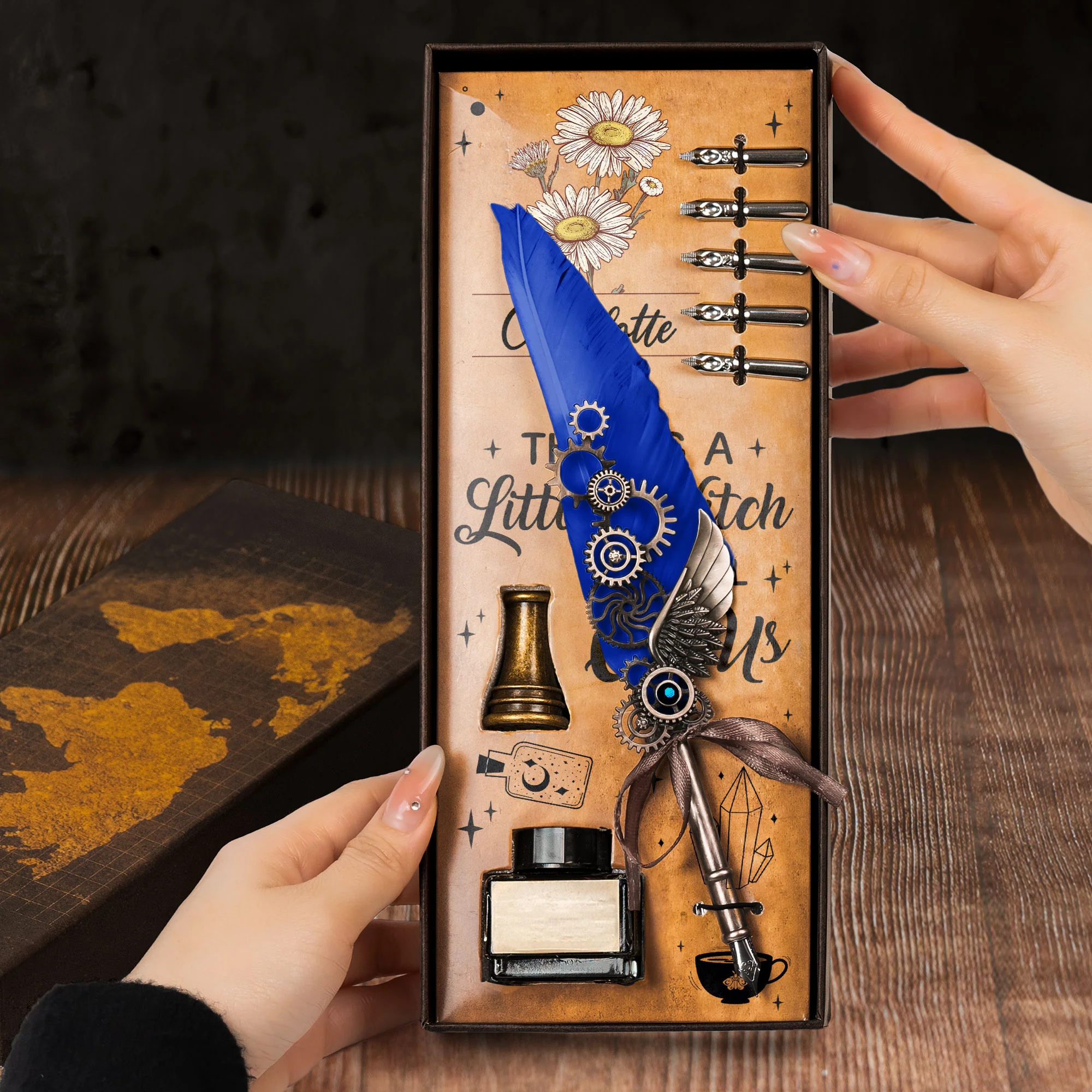 There's A Little Witch In All Of Us - Feather Pen Set With Custom Card - Image 4