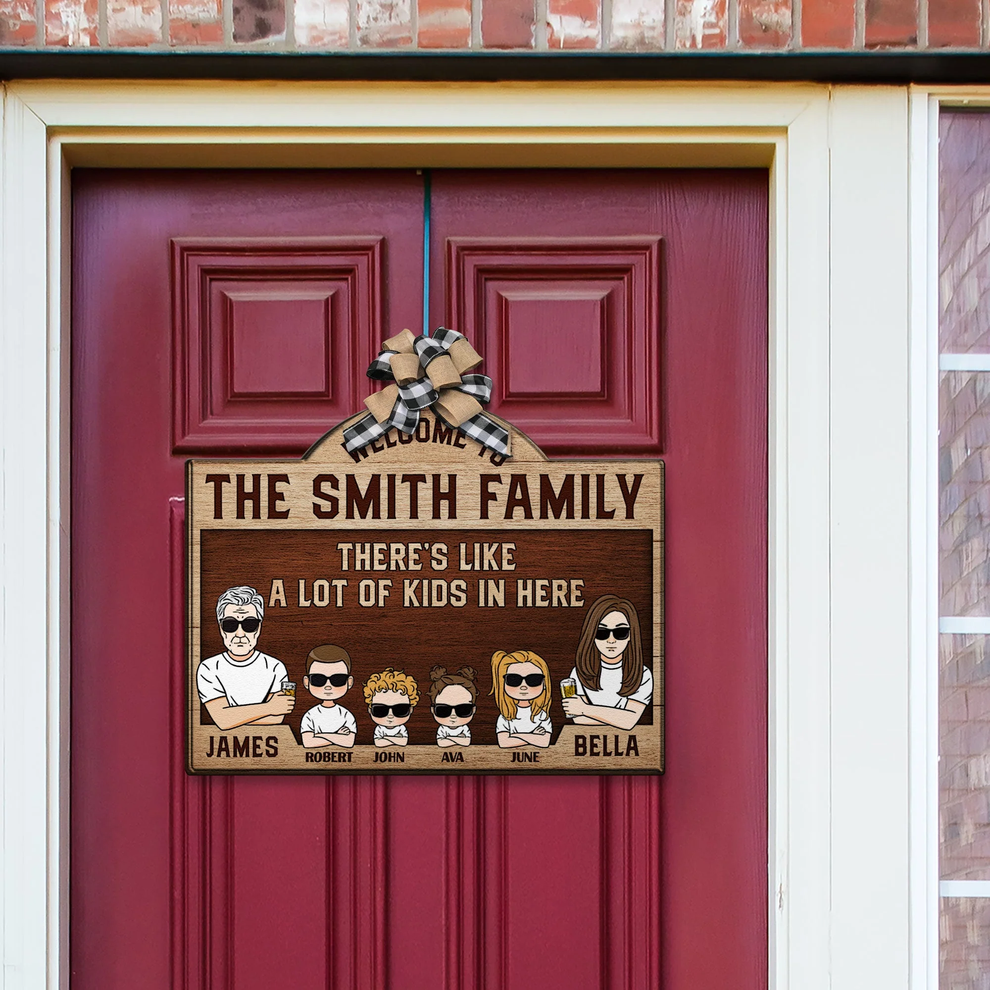 There's Like A Lot Of Kids In Here - Personalized Custom Shaped Wood Sign - Image 2