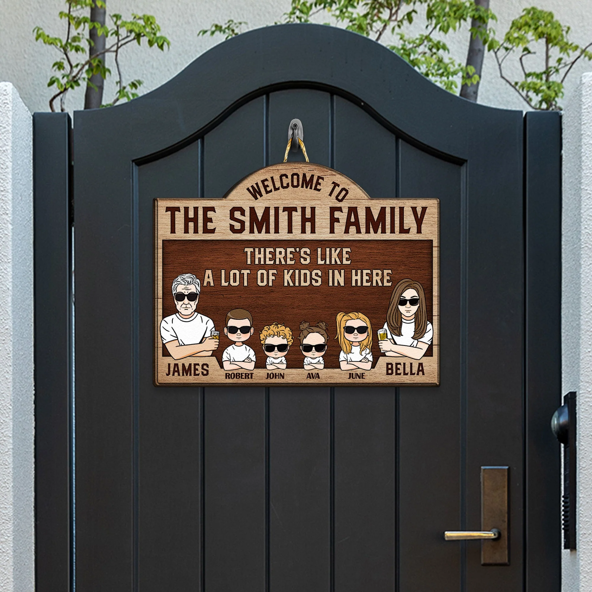 There's Like A Lot Of Kids In Here - Personalized Custom Shaped Wood Sign - Image 3