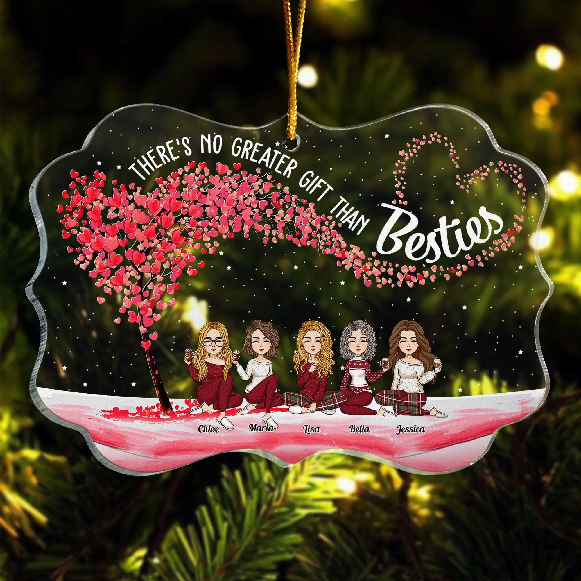 There's No Greater Gift Than Besties - Personalized Acrylic Ornament - Christmas Gift For Besties, Soul Sisters, Sistas - Image 5