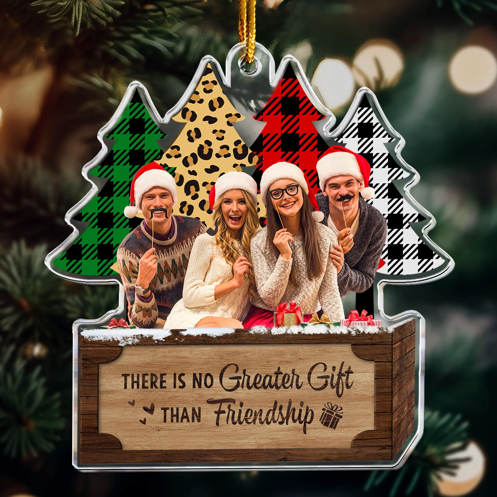 There's No Greater Gift Than Friendship - Personalized Acrylic Photo Ornament - Image 4