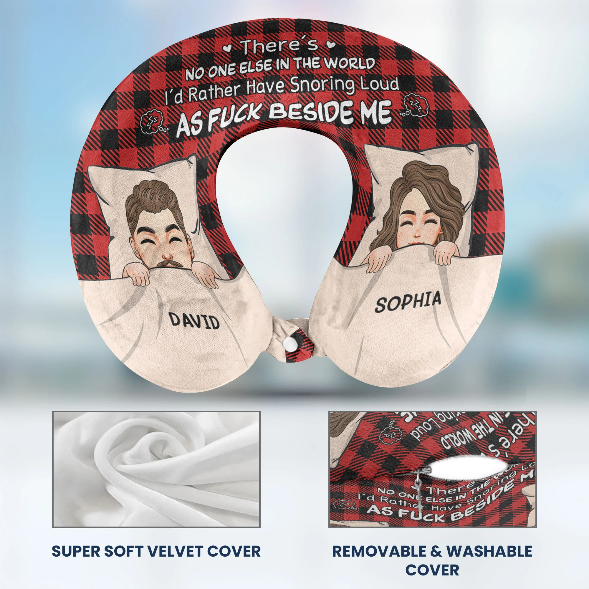 There's No One Else In The World - Personalized U-Shaped Travel Neck Pillow - Image 7