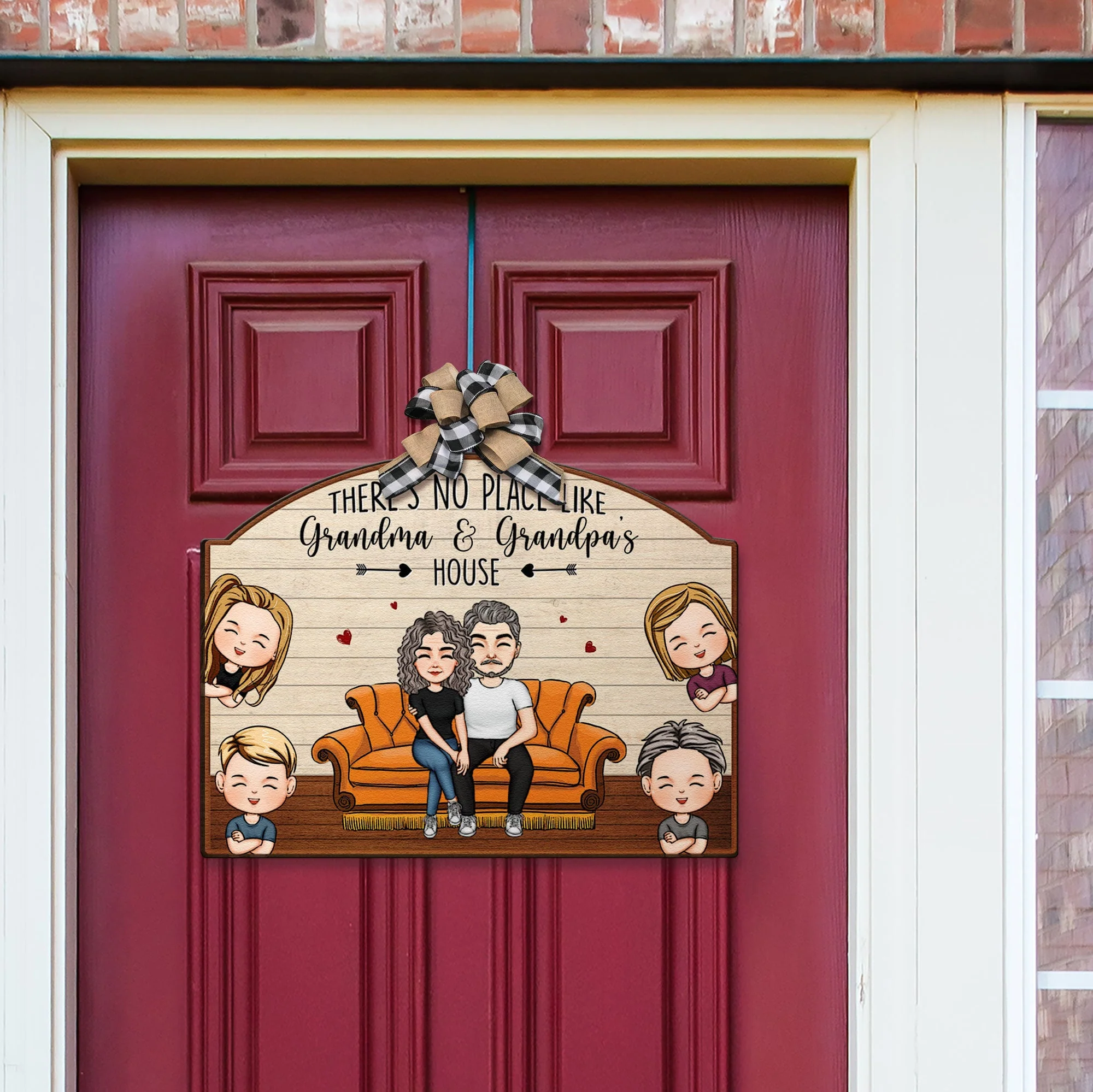 There's No Place Like Grandma And Grandpa's House - Personalized Custom Shaped Wood Sign - Image 2