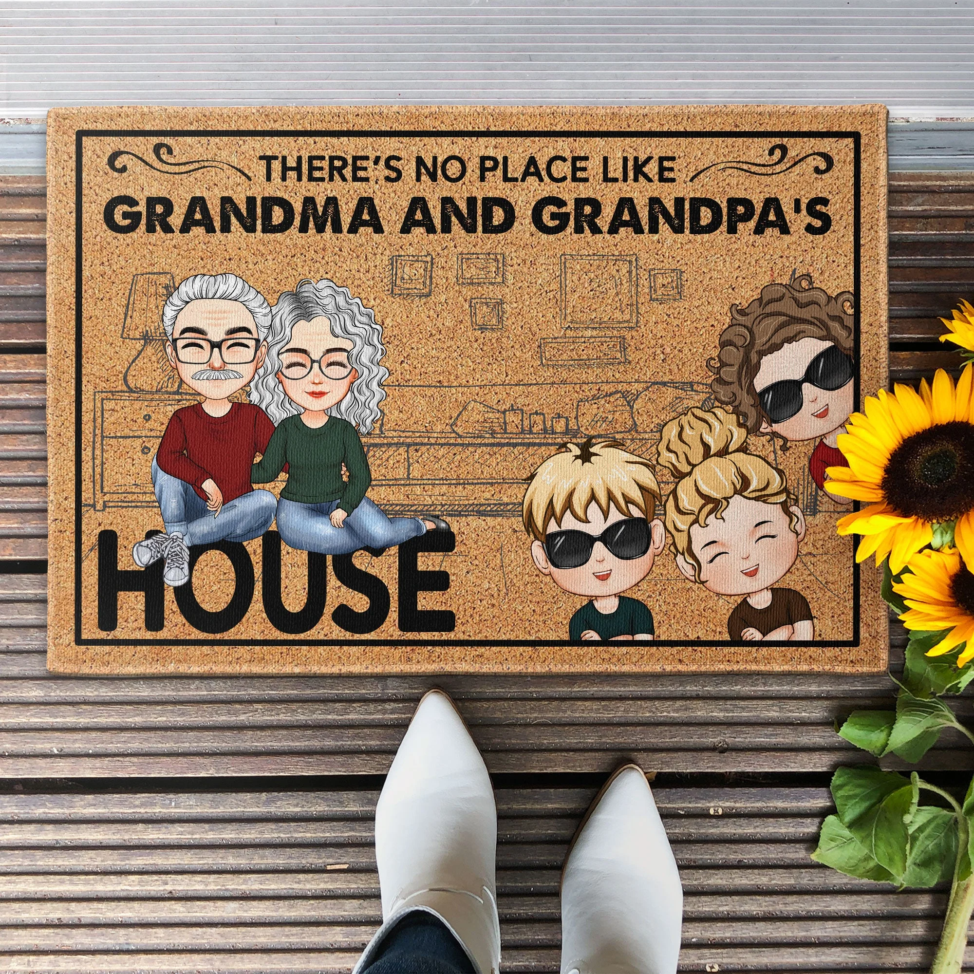 There's No Place Like Grandma And Grandpa's House - Personalized Doormat - Image 2
