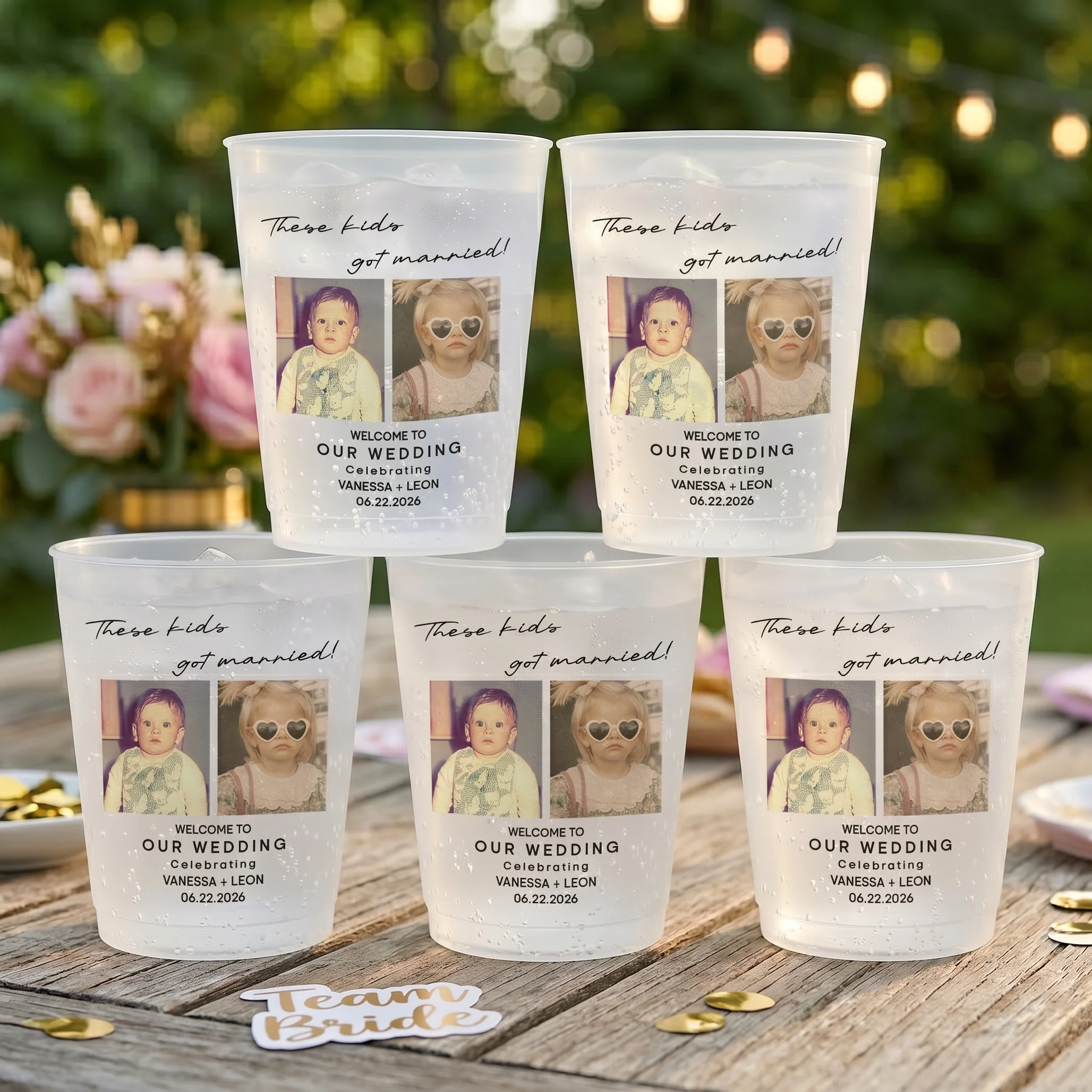These Kids Got Married! - Wedding Reception Favors, Modern Wedding Decor - Personalized Cups - Image 4