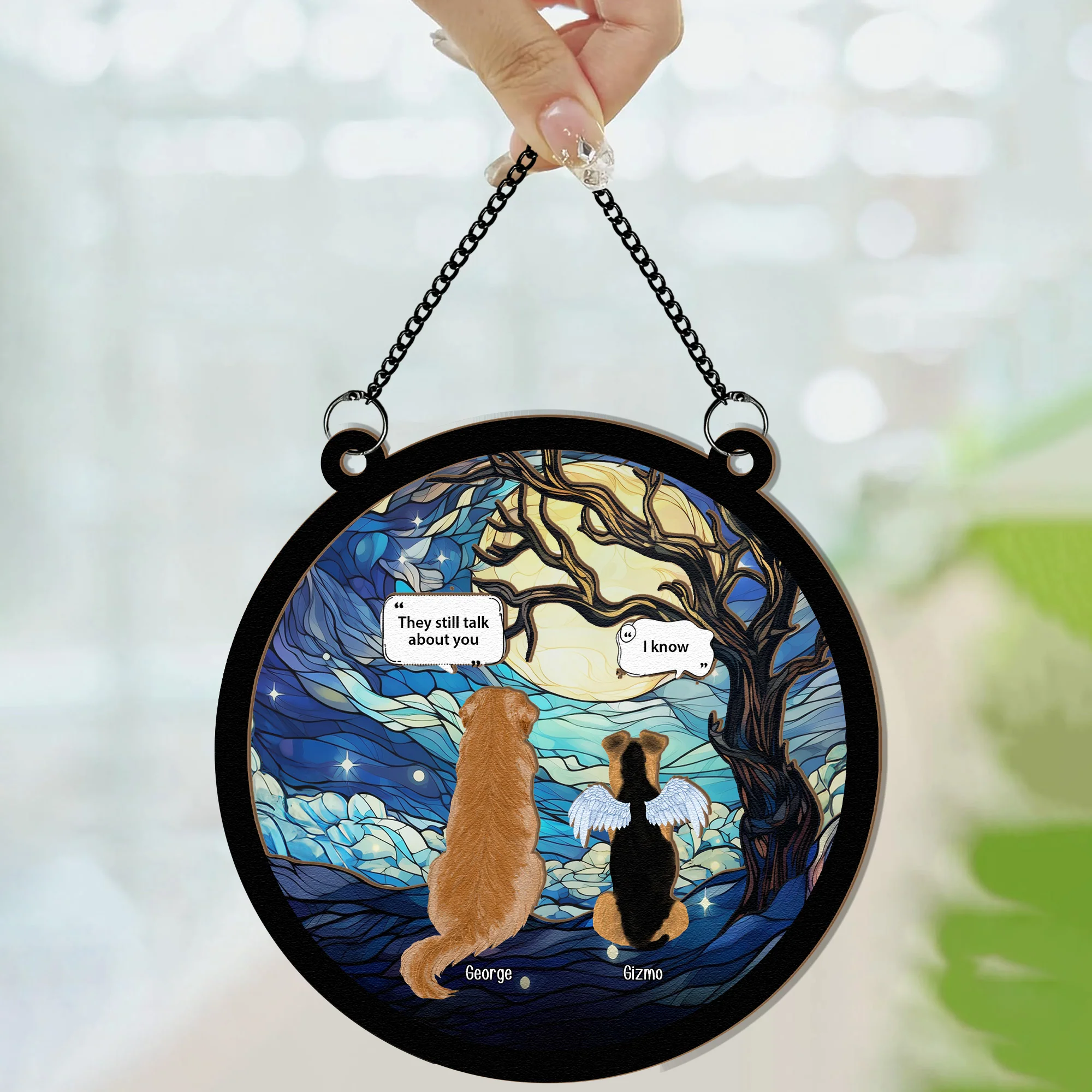 They Still Talk About You - Personalized Window Hanging Suncatcher Ornament - Image 5
