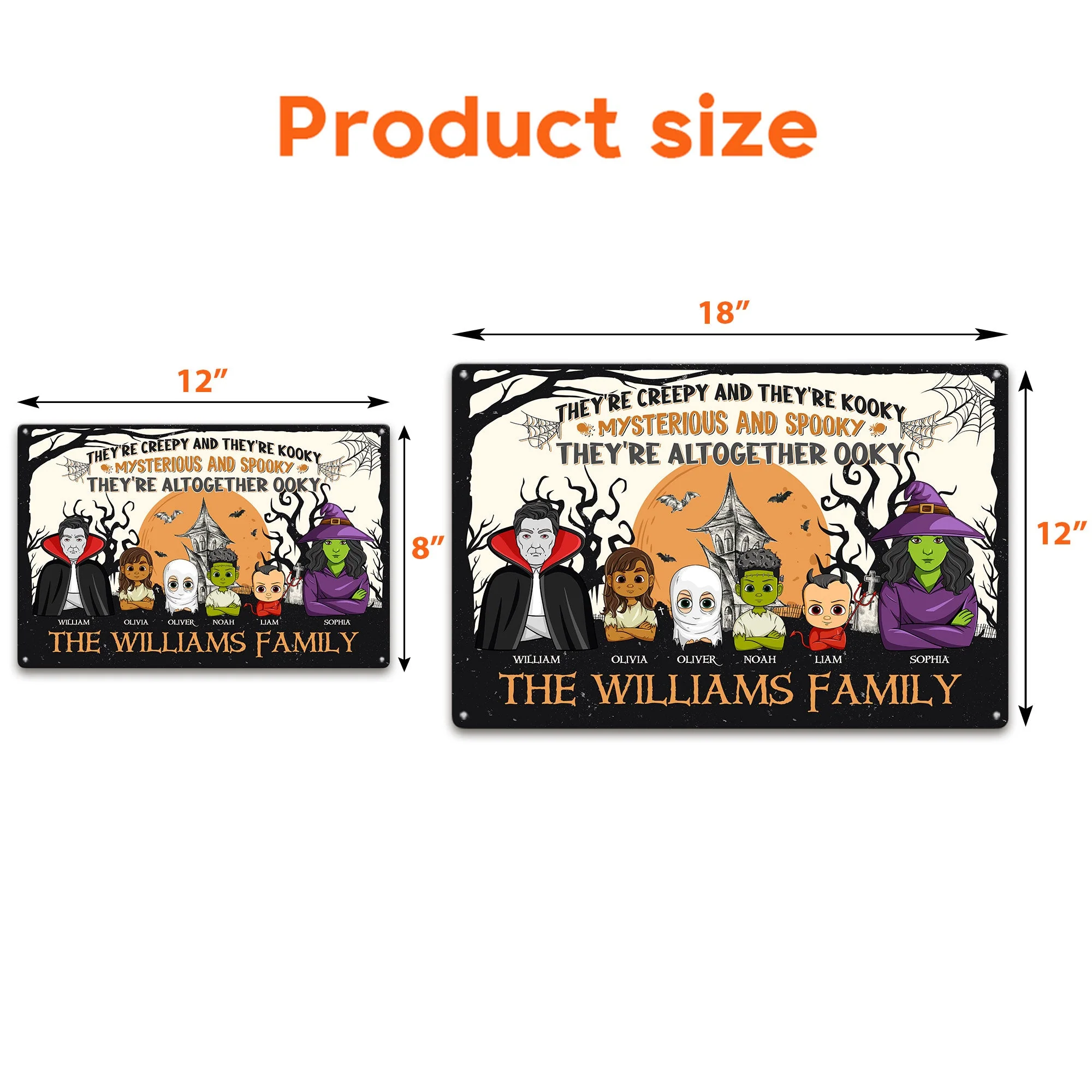 They're All Together Ooky - Personalized Metal Sign - Image 3