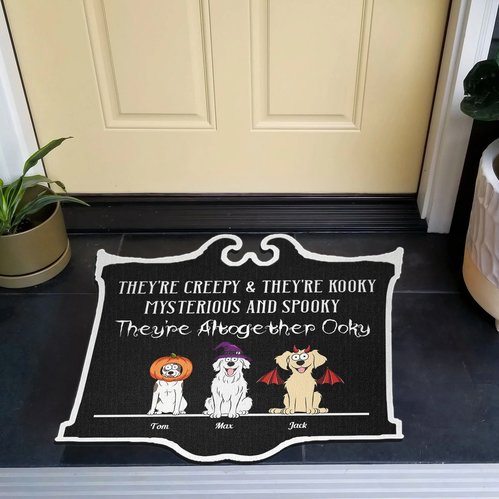 They're Creepy & They're Kooky - Personalized Custom Shaped Doormat - Image 2