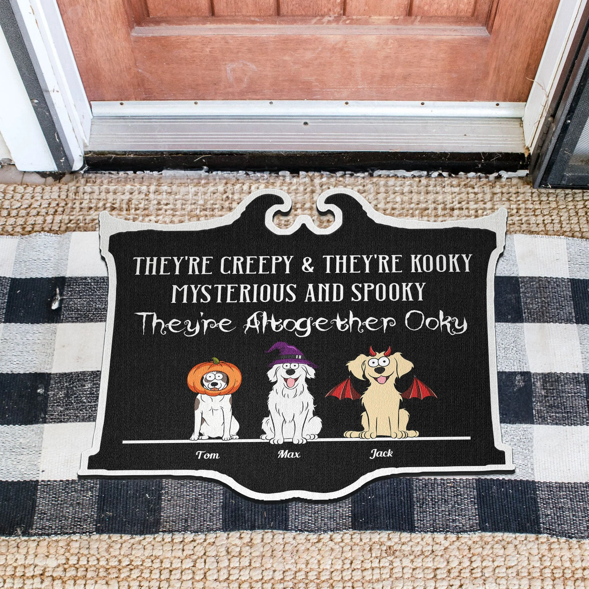 They're Creepy & They're Kooky - Personalized Custom Shaped Doormat - Image 3
