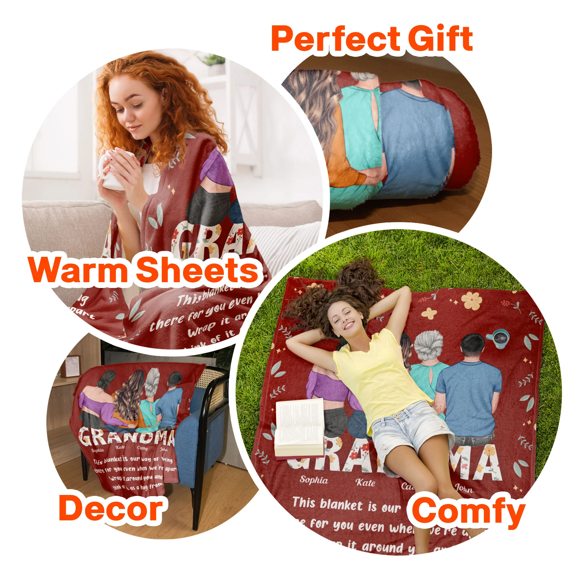 Think Of It As A Hug From Us - Personalized Blanket - Image 7