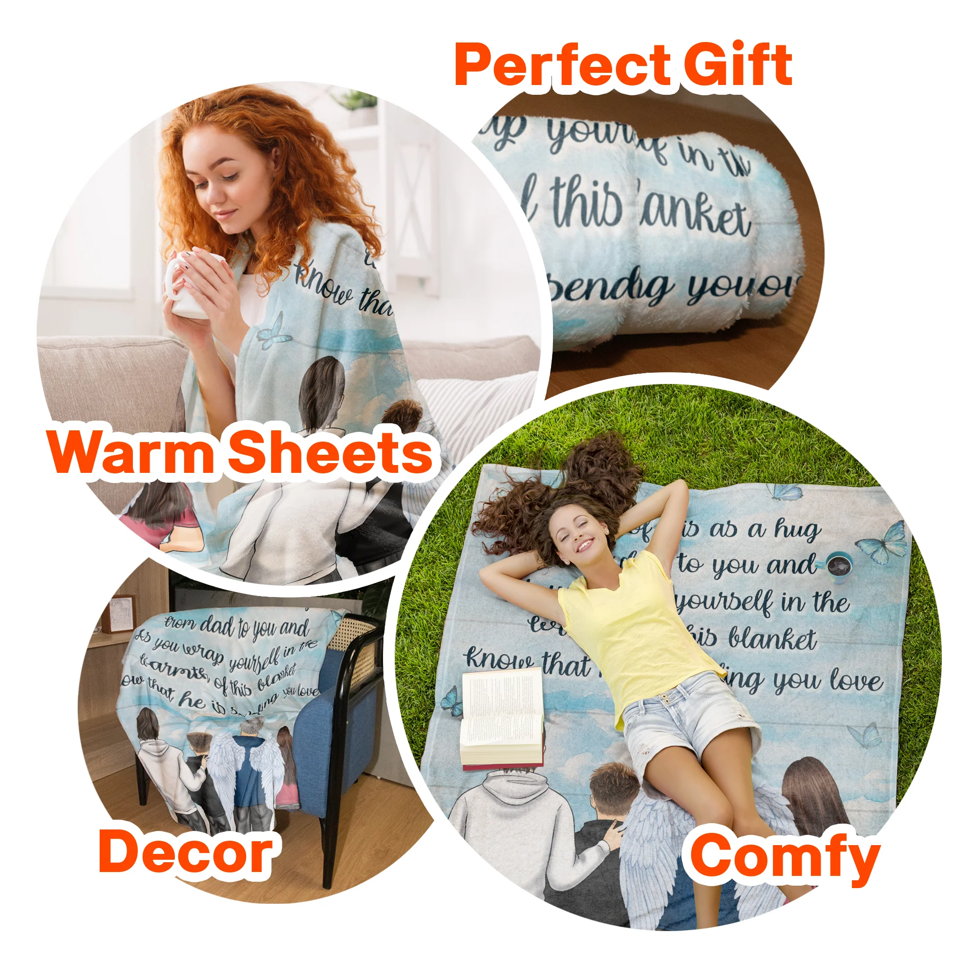 Think Of This As A Hug From Dad To You - Personalized Blanket - Image 7