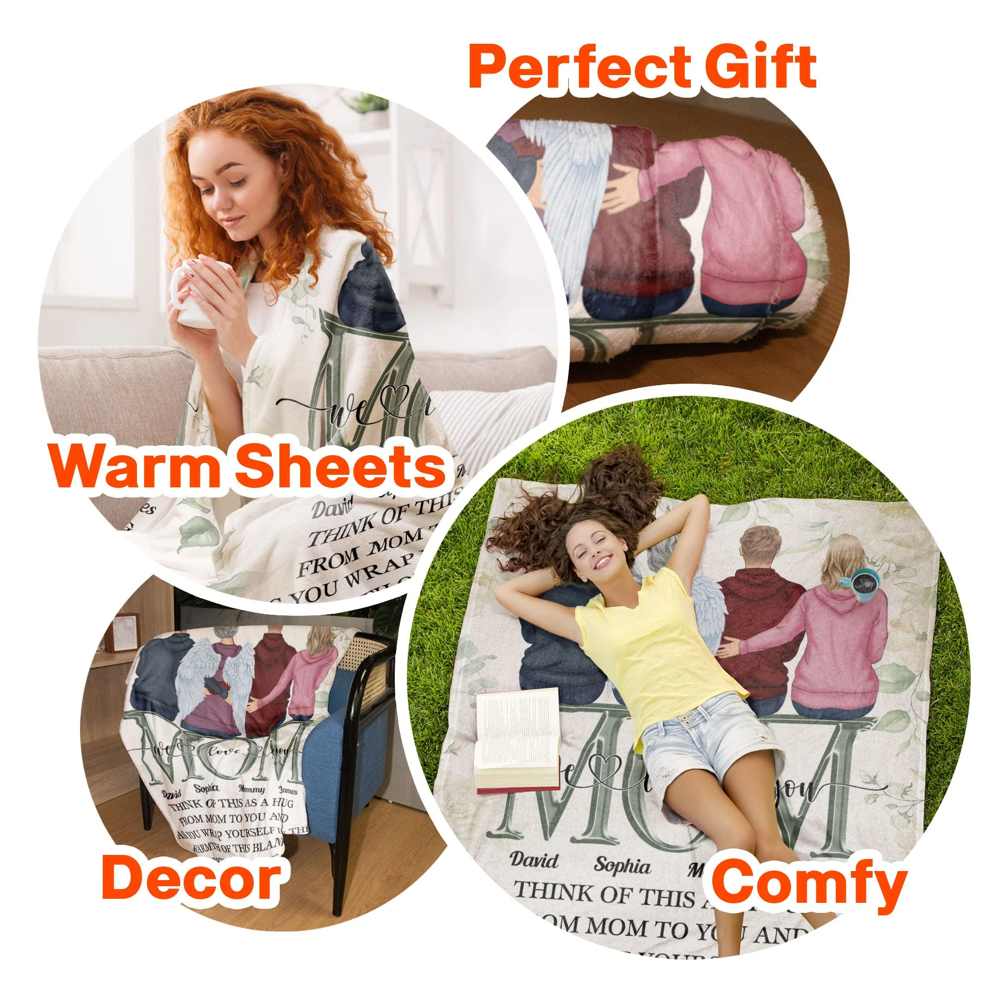 Think Of This As A Hug From Mom To You - Personalized Blanket - Memorial, Mother's Day Gift For Family Members - Image 7
