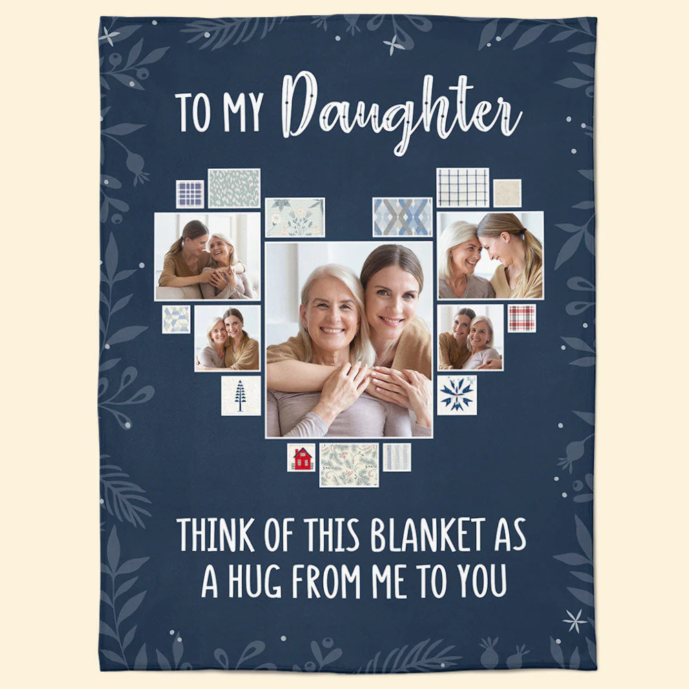 Think Of This Blanket As A Hug From Me To You - Personalized Photo Blanket - Image 6