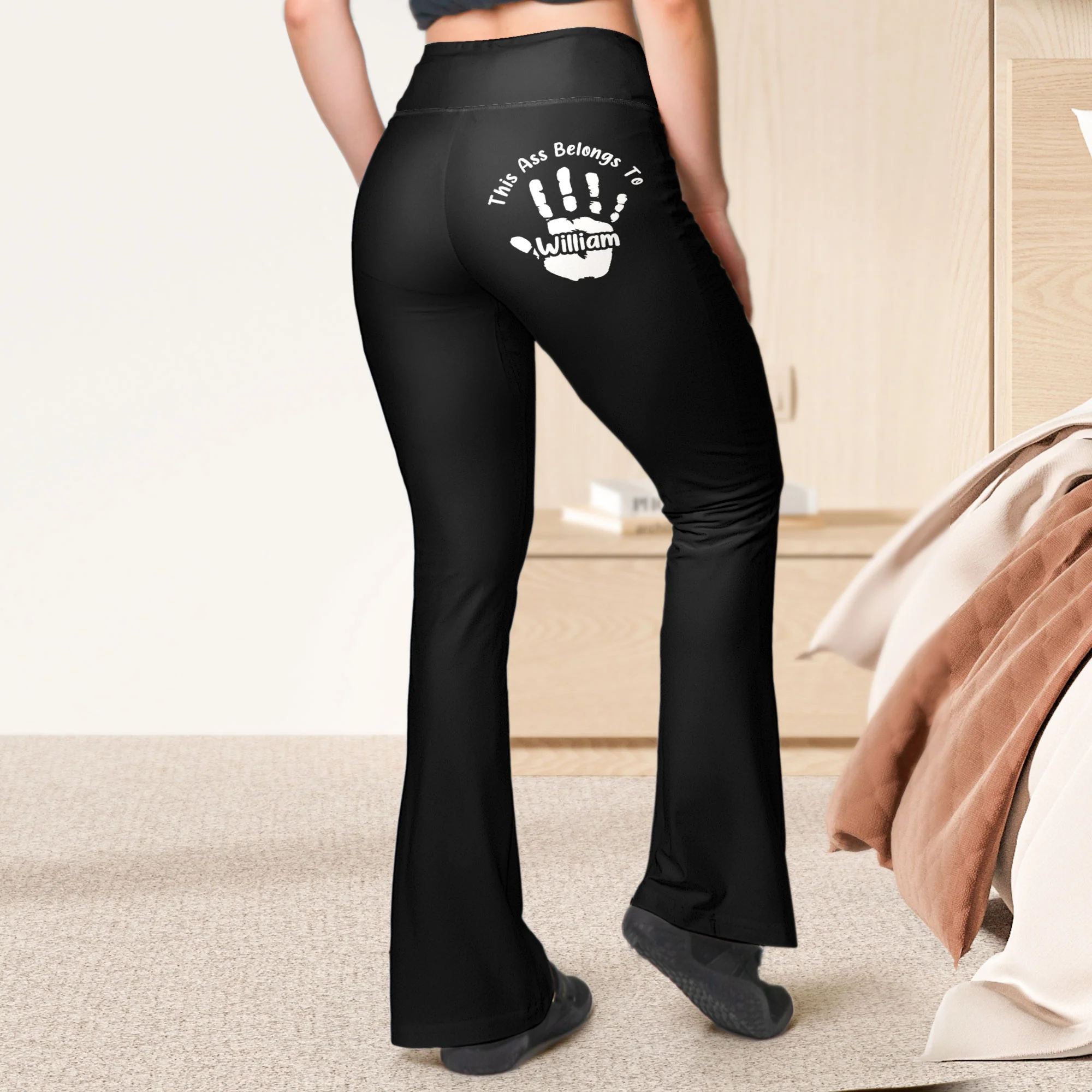 This A$$ Belongs To - Naughty Gifts For Wife, Girlfriend - Personalized Flare Leggings - Gift For Wife - Image 2
