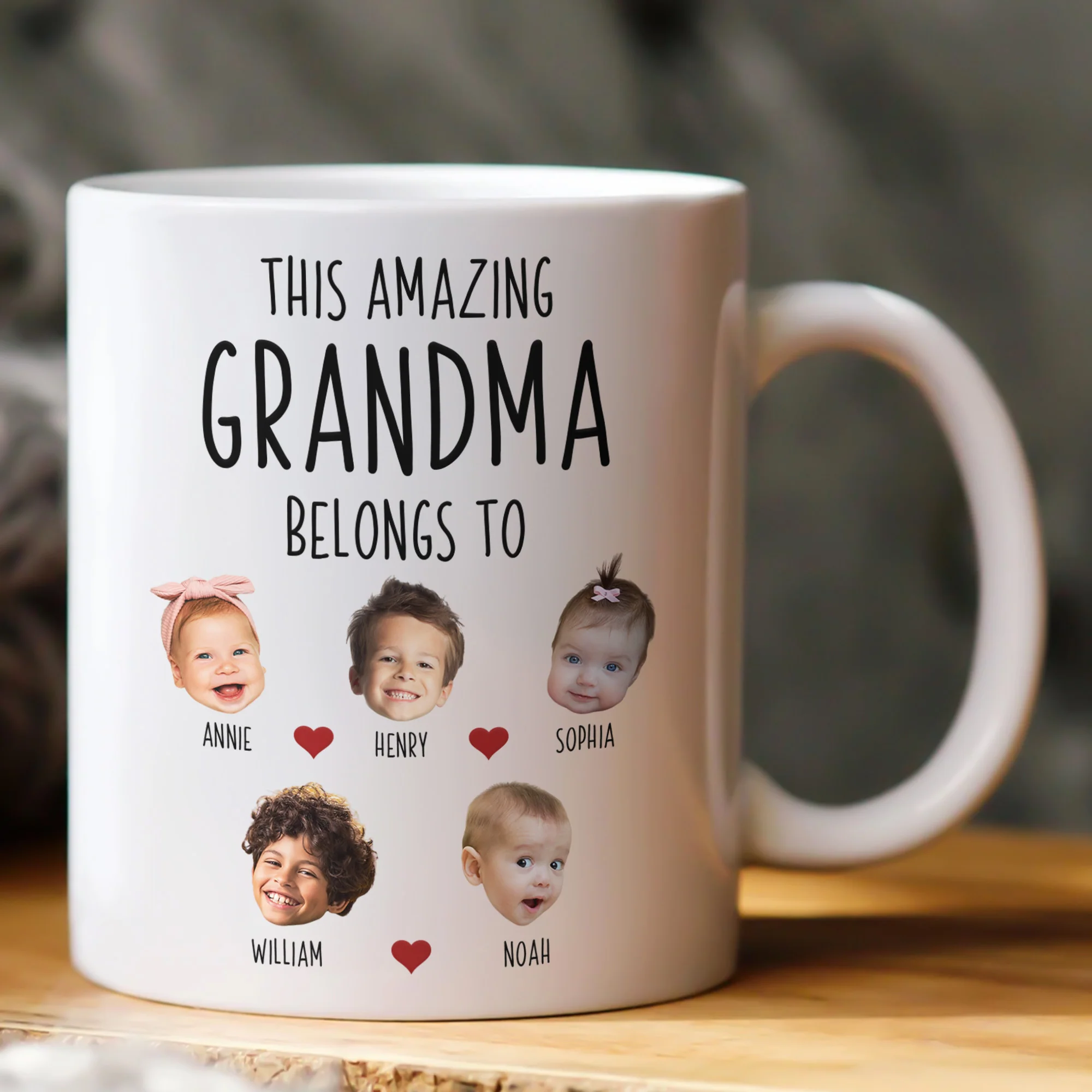 This Amazing Grandma Belongs To Custom Kids Faces - Personalized Photo Mug - Image 2