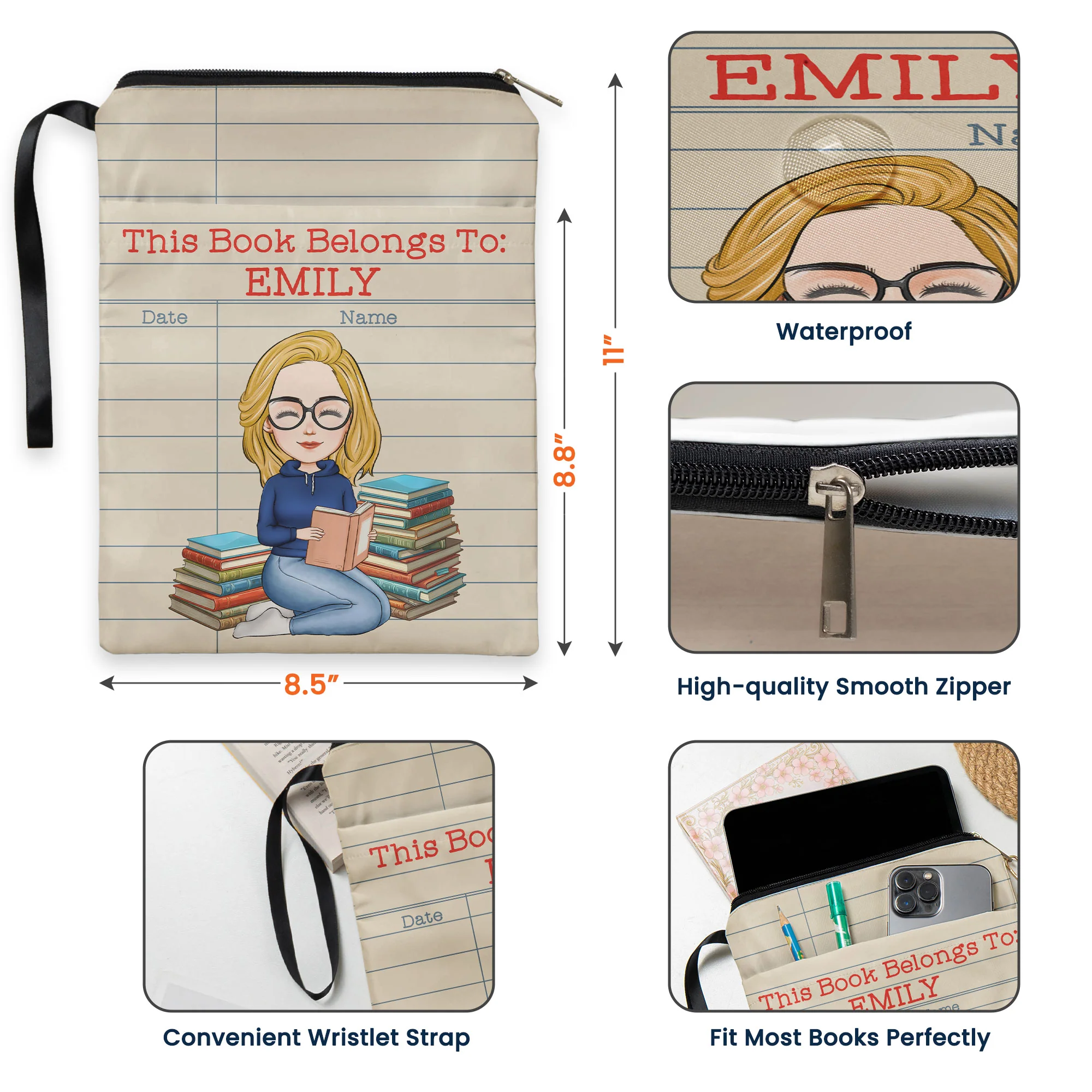 This Book Belongs To - Personalized Book Sleeve - Image 5