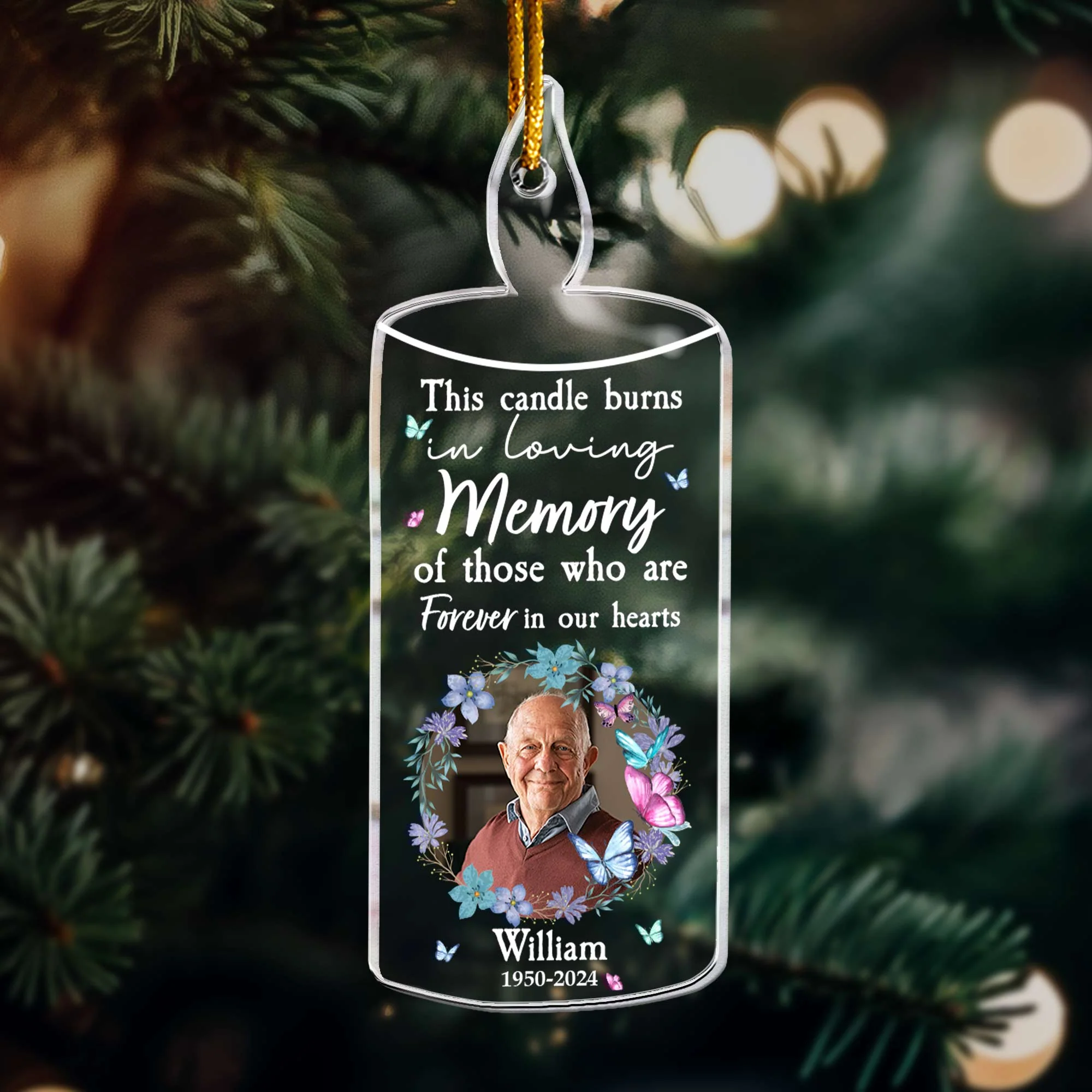 This Candle Burns Who Are Forever In Hearts. - Personalized Acrylic Photo Ornament - Image 5