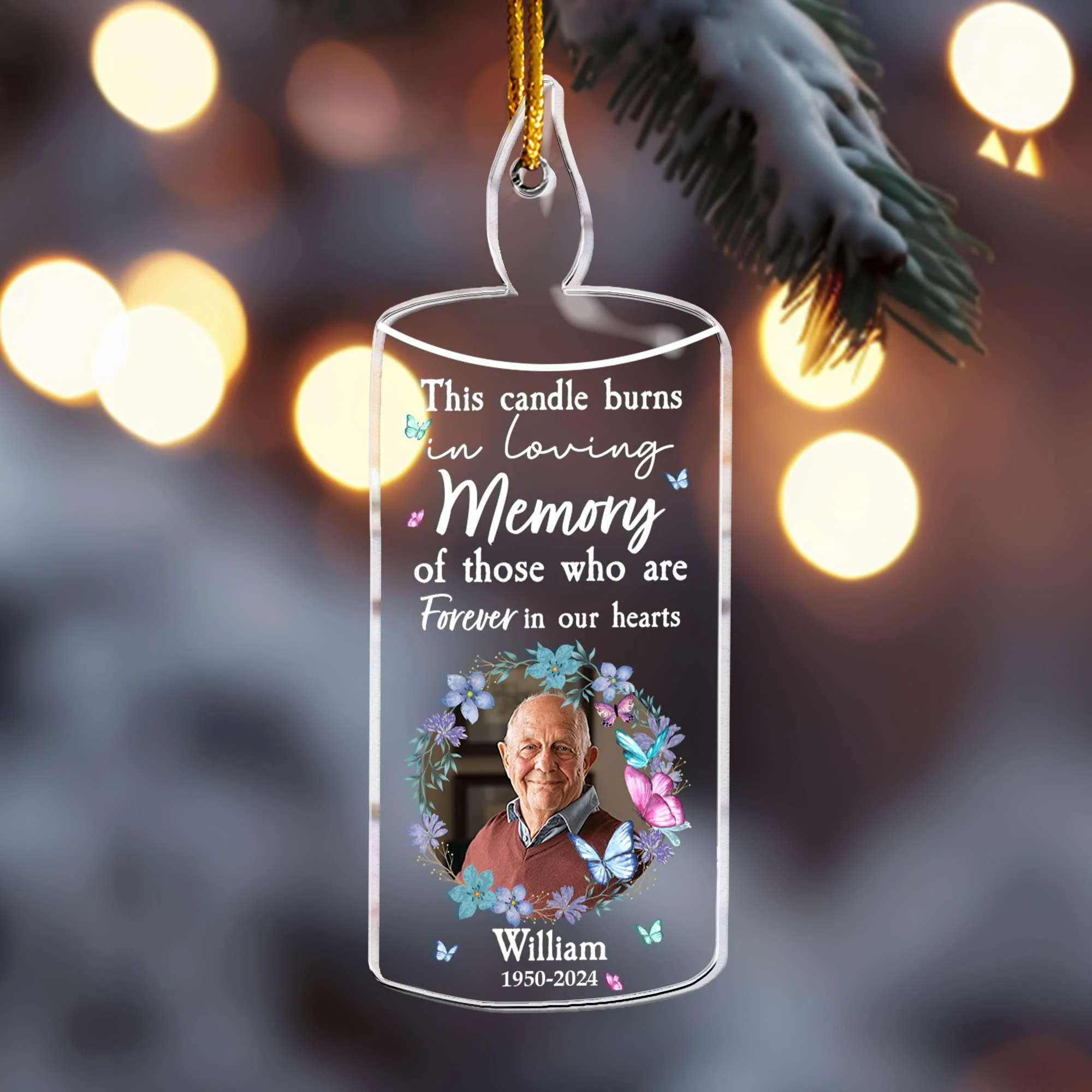 This Candle Burns Who Are Forever In Hearts. - Personalized Acrylic Photo Ornament - Image 6