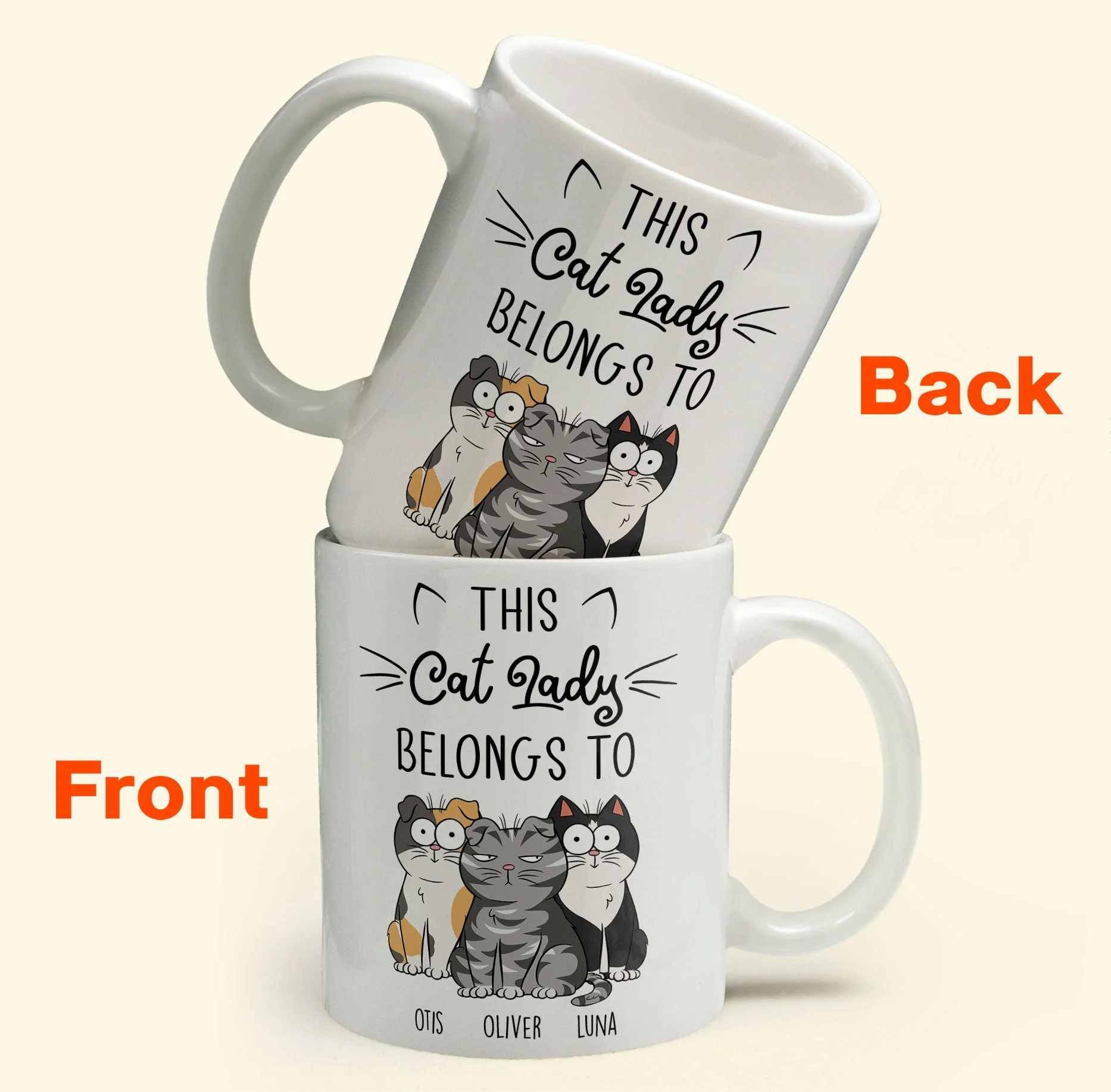 This Cat Lady Belongs To - Personalized Mug - Image 2