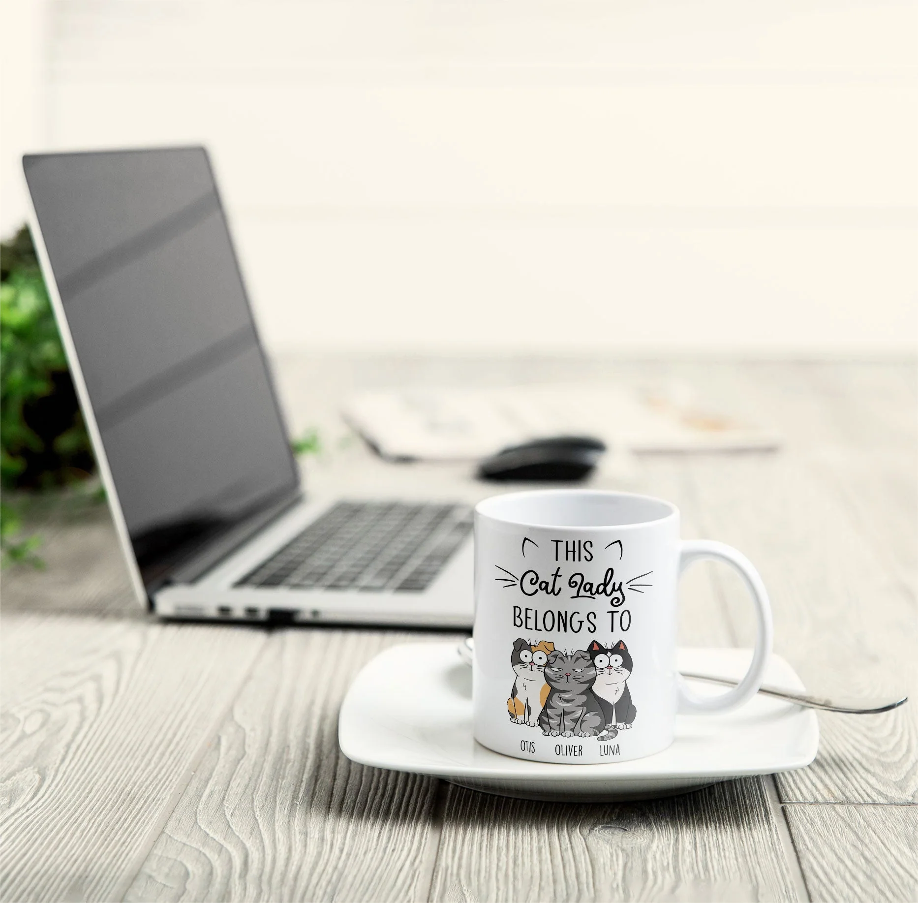 This Cat Lady Belongs To - Personalized Mug - Image 3