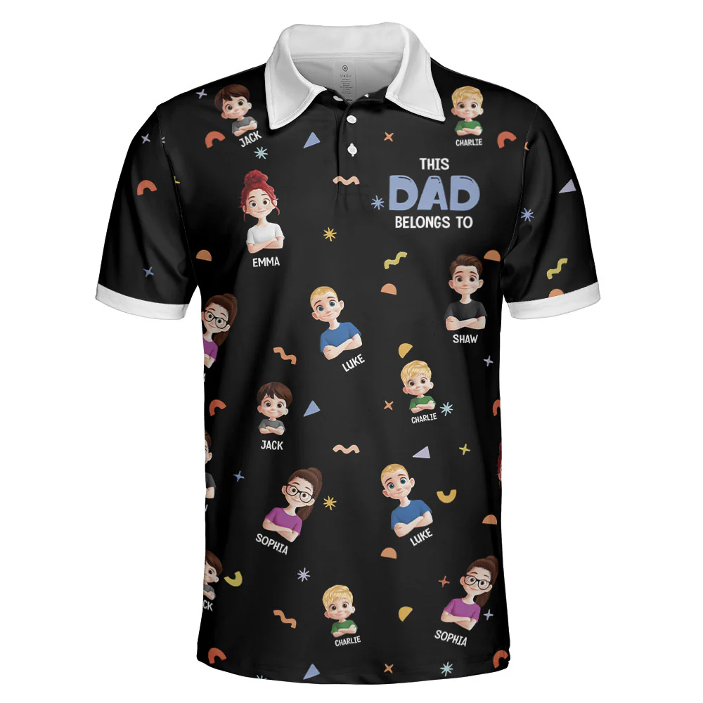 This Dad Belongs To - Personalized Polo Shirt - Image 3