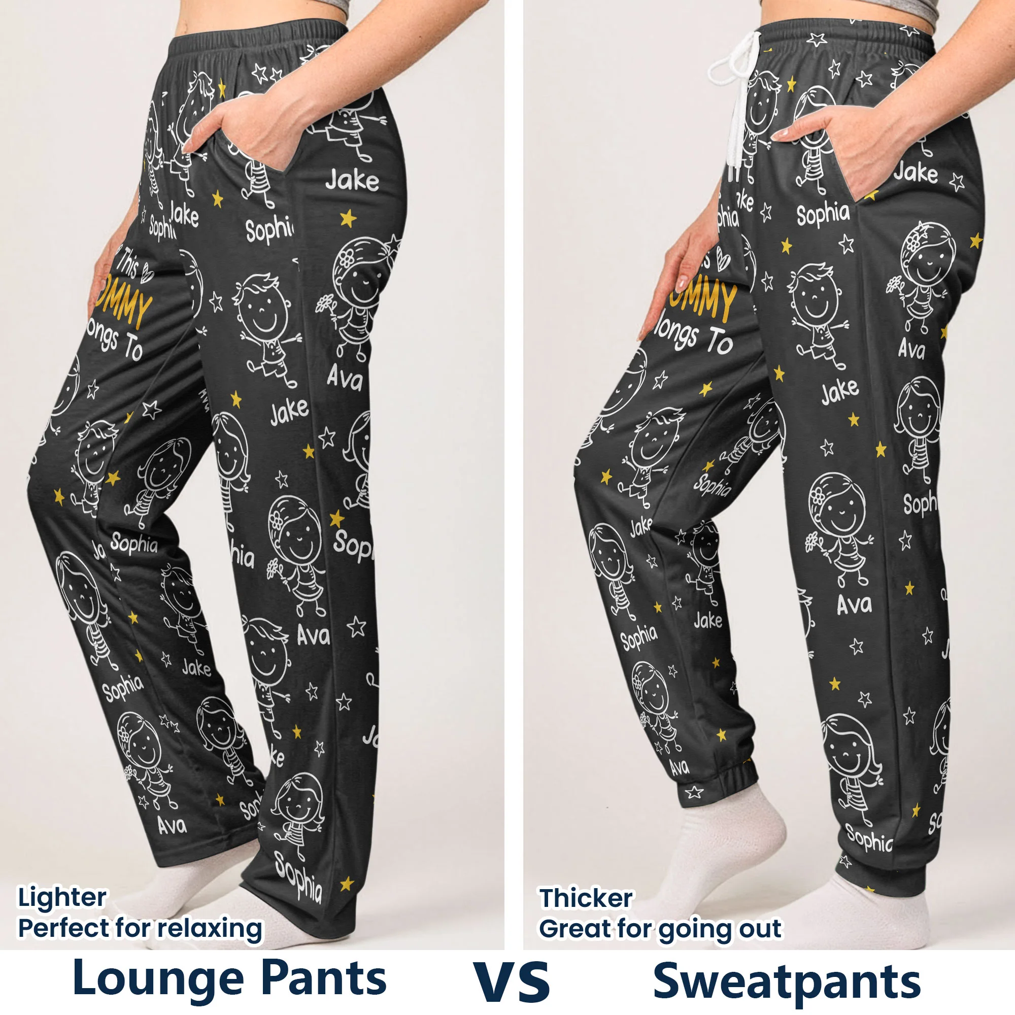 This Daddy Belongs To Doodle - Personalized Sweatpants, Lounge Pants With Pockets - Image 7