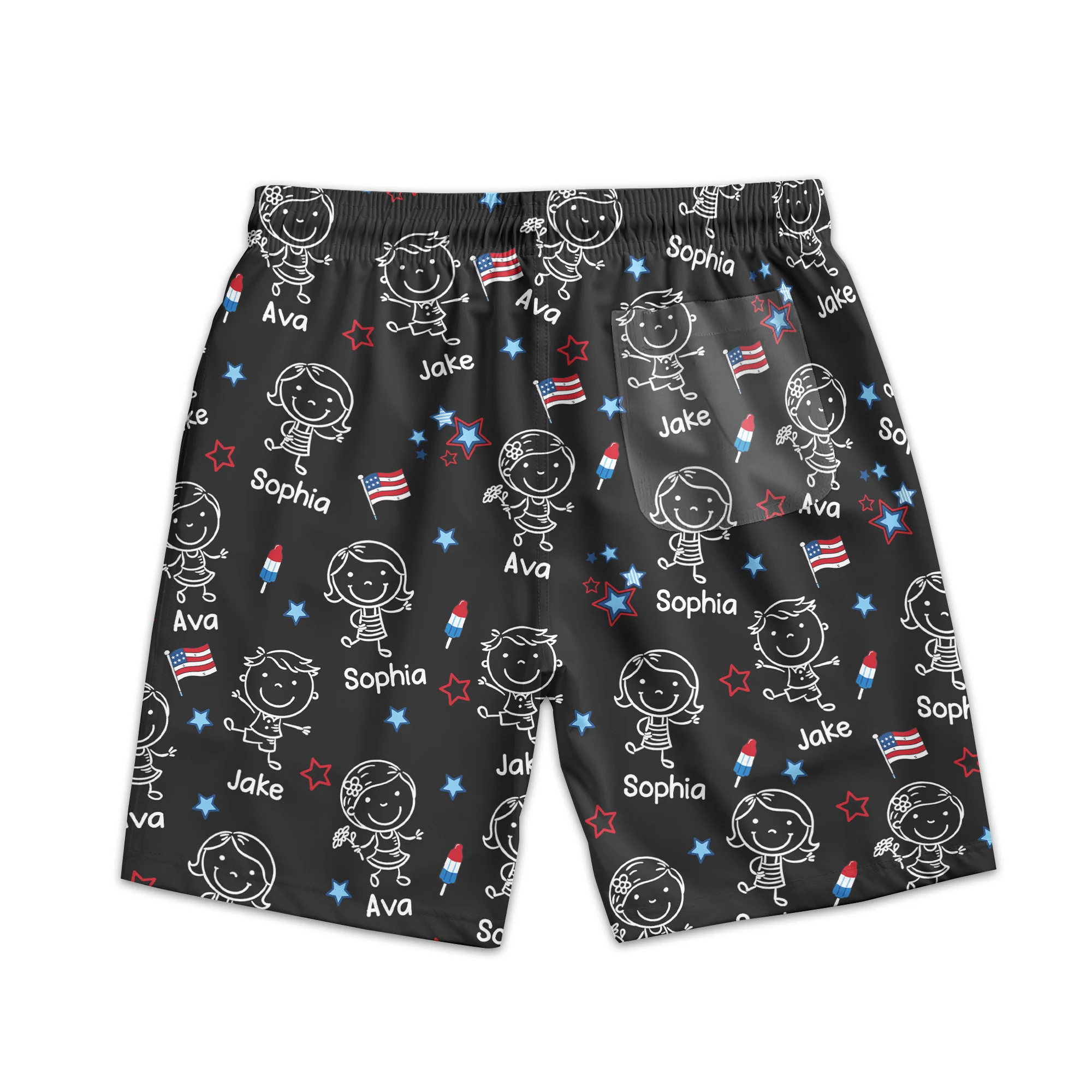 This Daddy Belongs To Independence Doodle Style - Personalized Shorts - Image 4