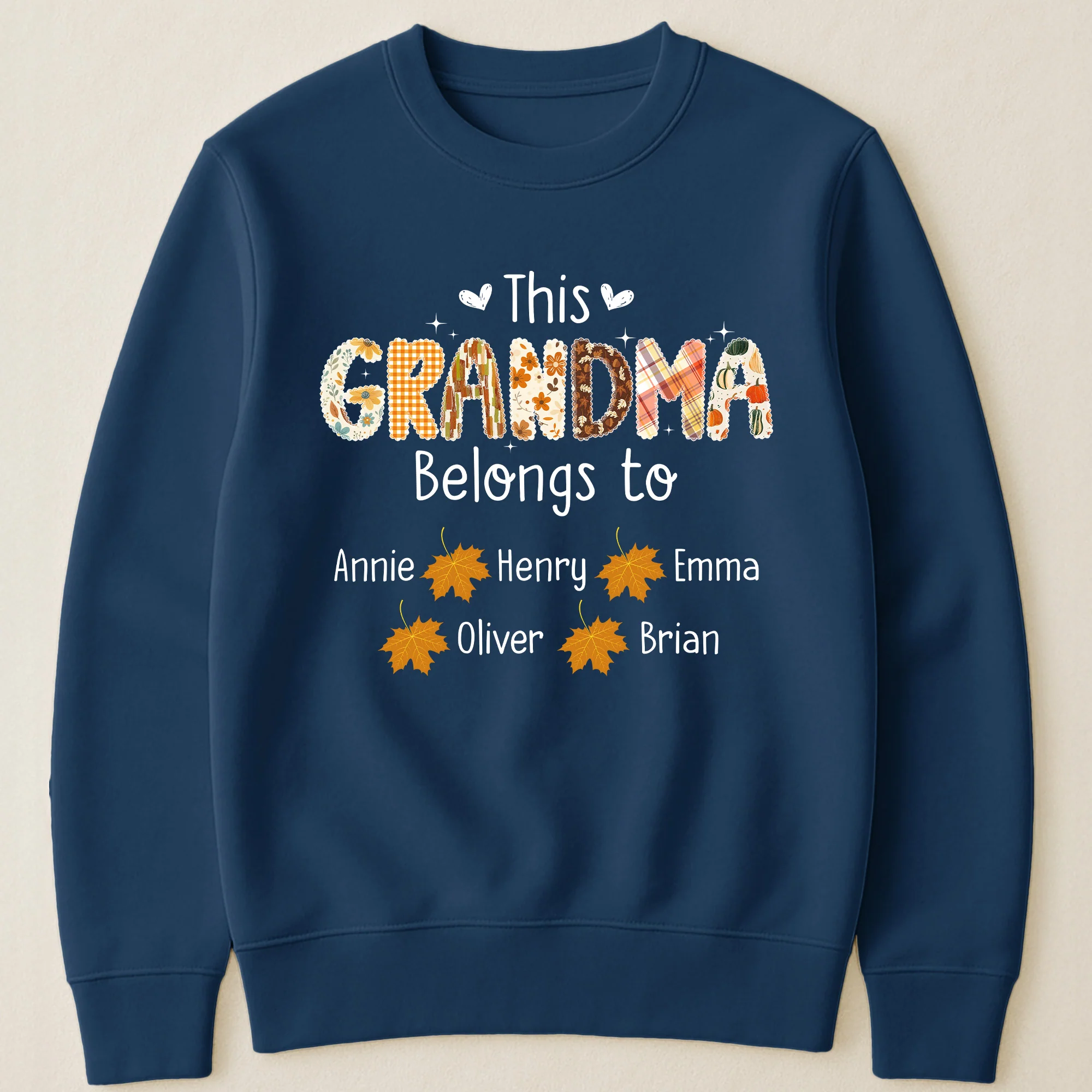 This Grandma Belongs To Autumn Pattern- Personalized Shirt - Image 3