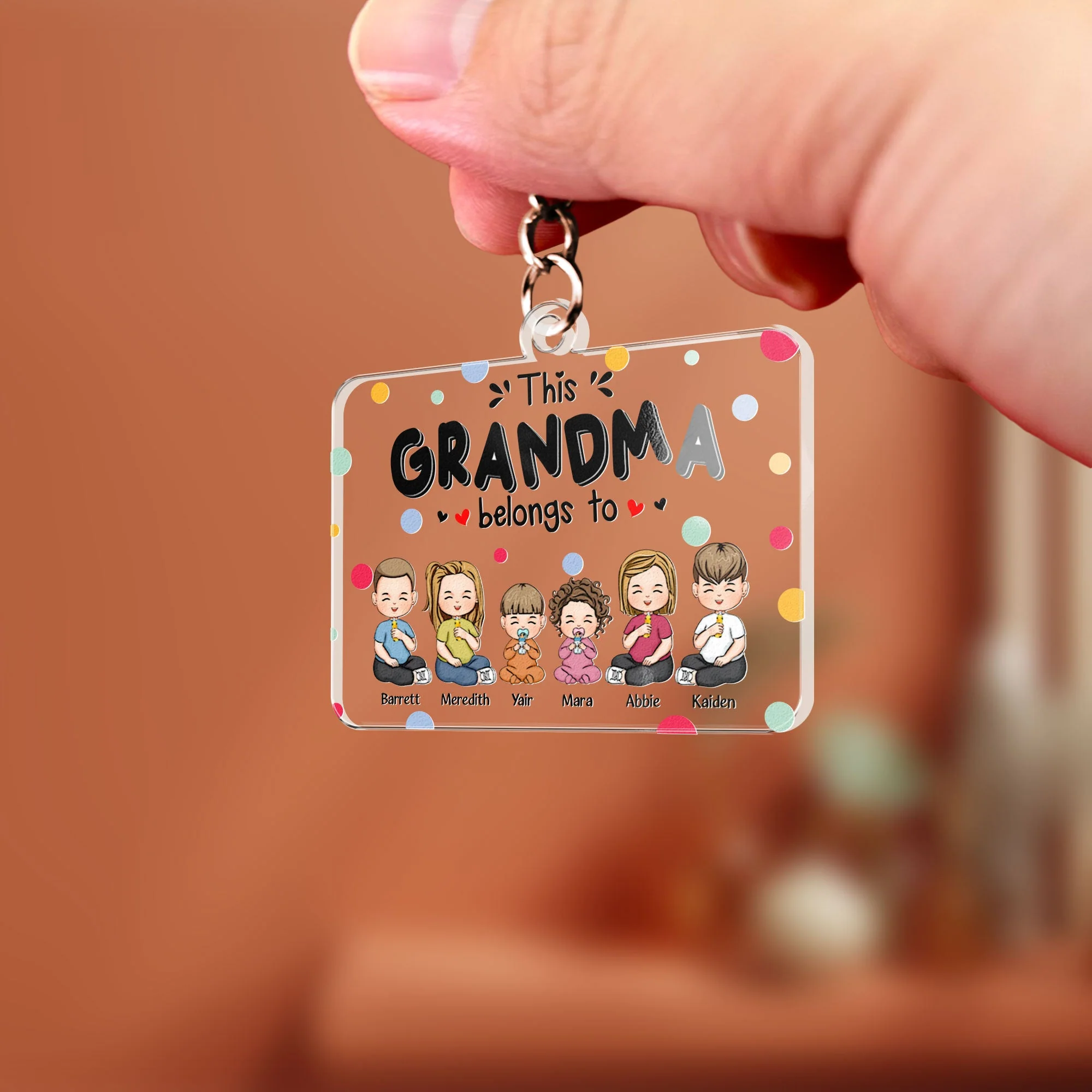 This Grandma Belongs To - Personalized Acrylic Keychain - Image 3