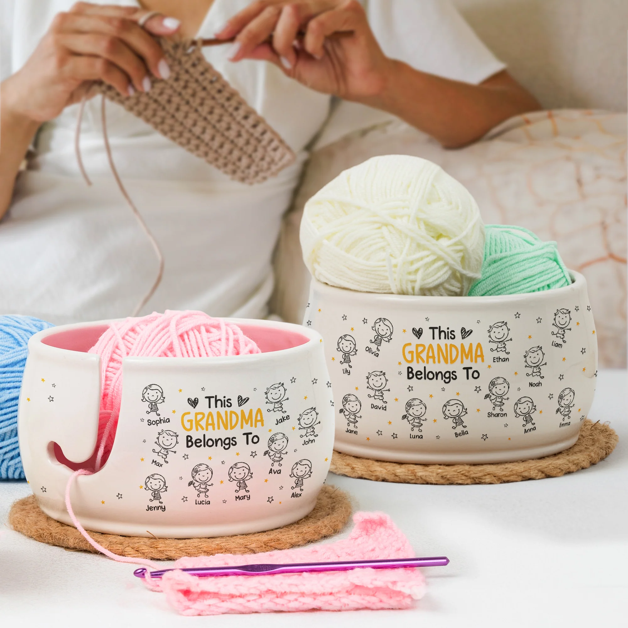 This Grandma Belongs To - Personalized Yarn Bowl - Image 2