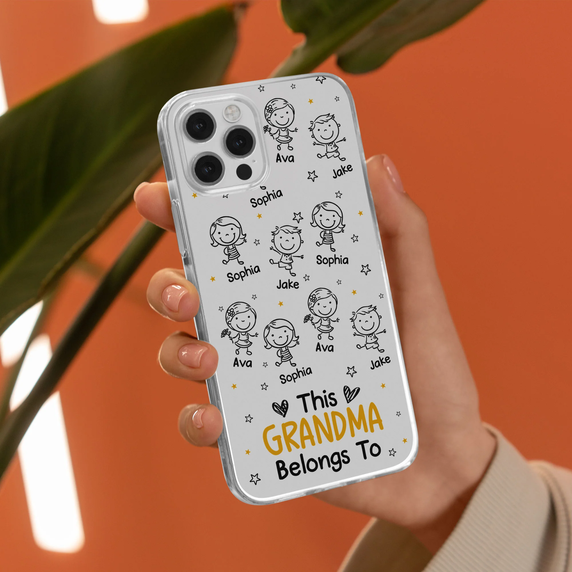 This Grandma Grandpa Belongs To - Personalized Clear Phone Case - Image 4