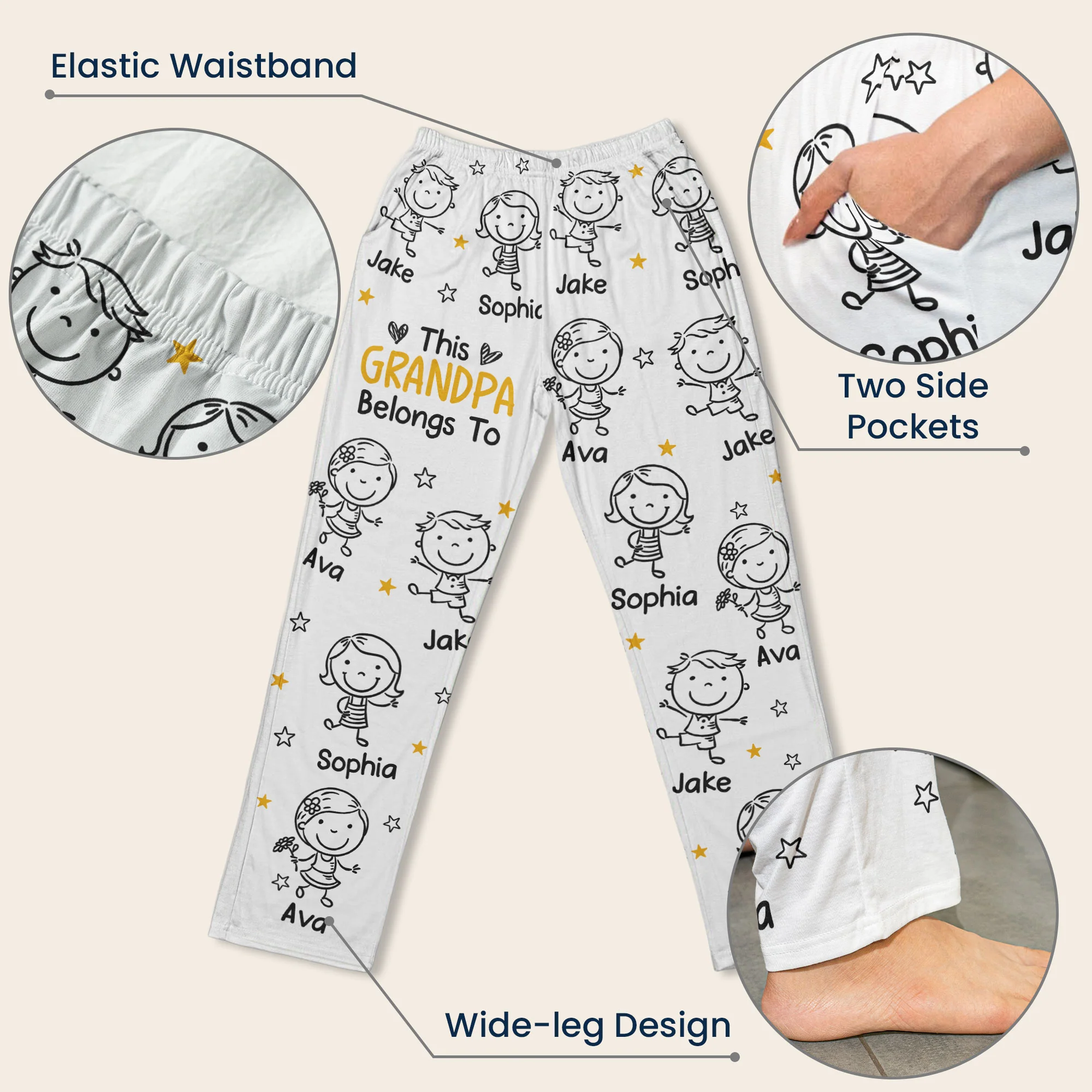 This Grandma Grandpa Belongs To - Personalized Lounge Pants - Image 6