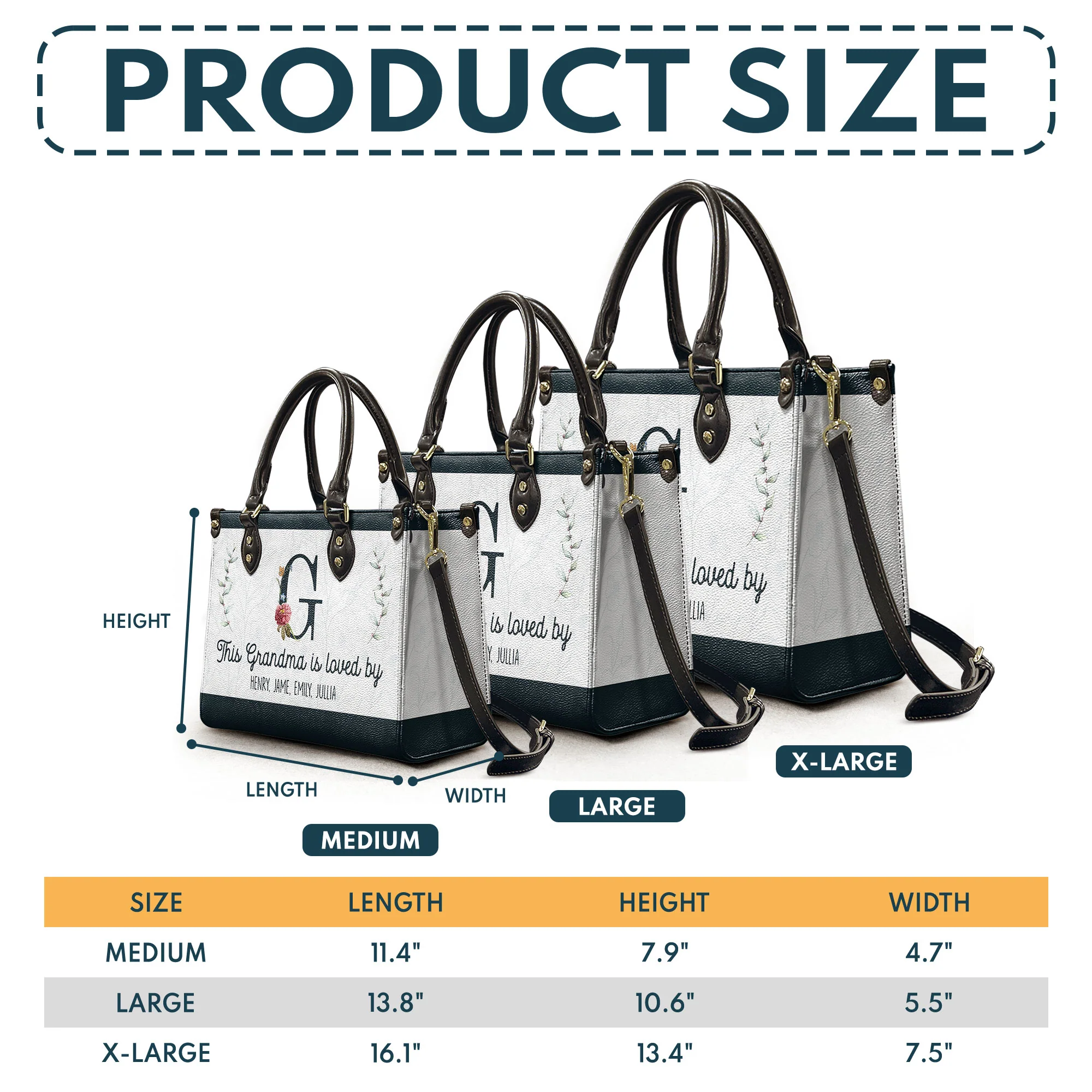This Grandma Is Loved By - Personalized Leather Bag - Image 5