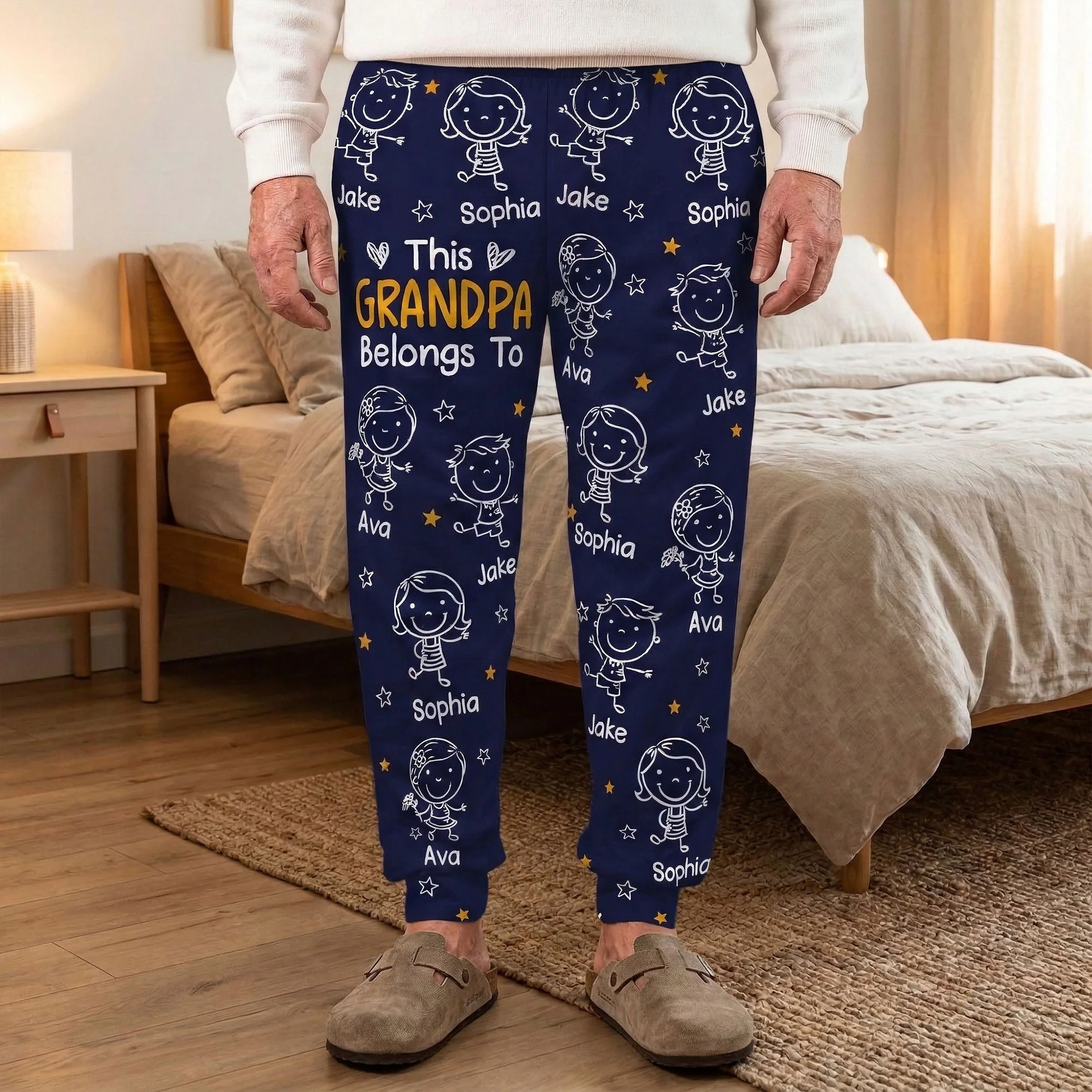 This Grandpa Belongs To Doodle - Personalized Sweatpants, Lounge Pants With Pockets - Image 5