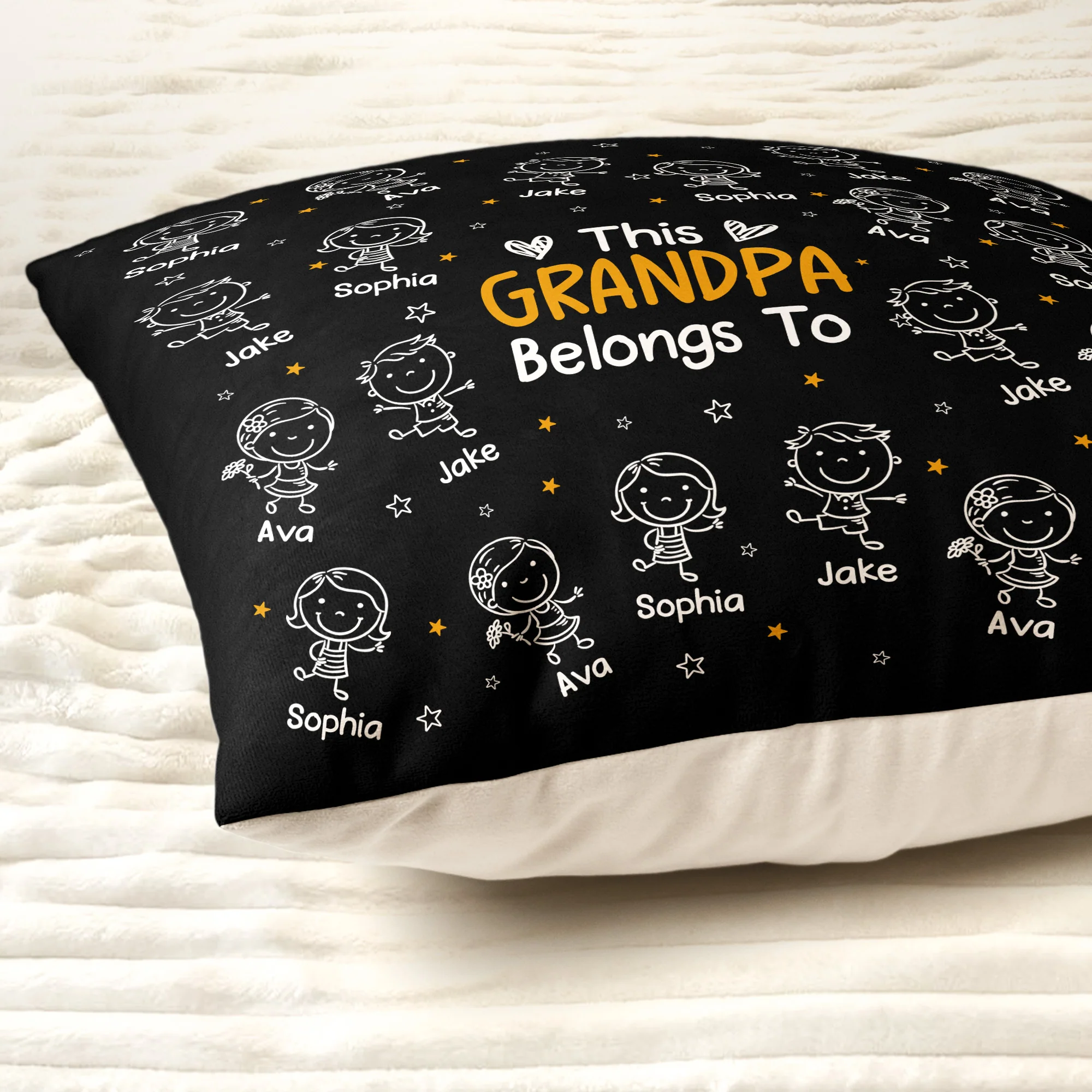 This Grandpa Belongs To Doodle Style - Personalized Pillow - Image 3