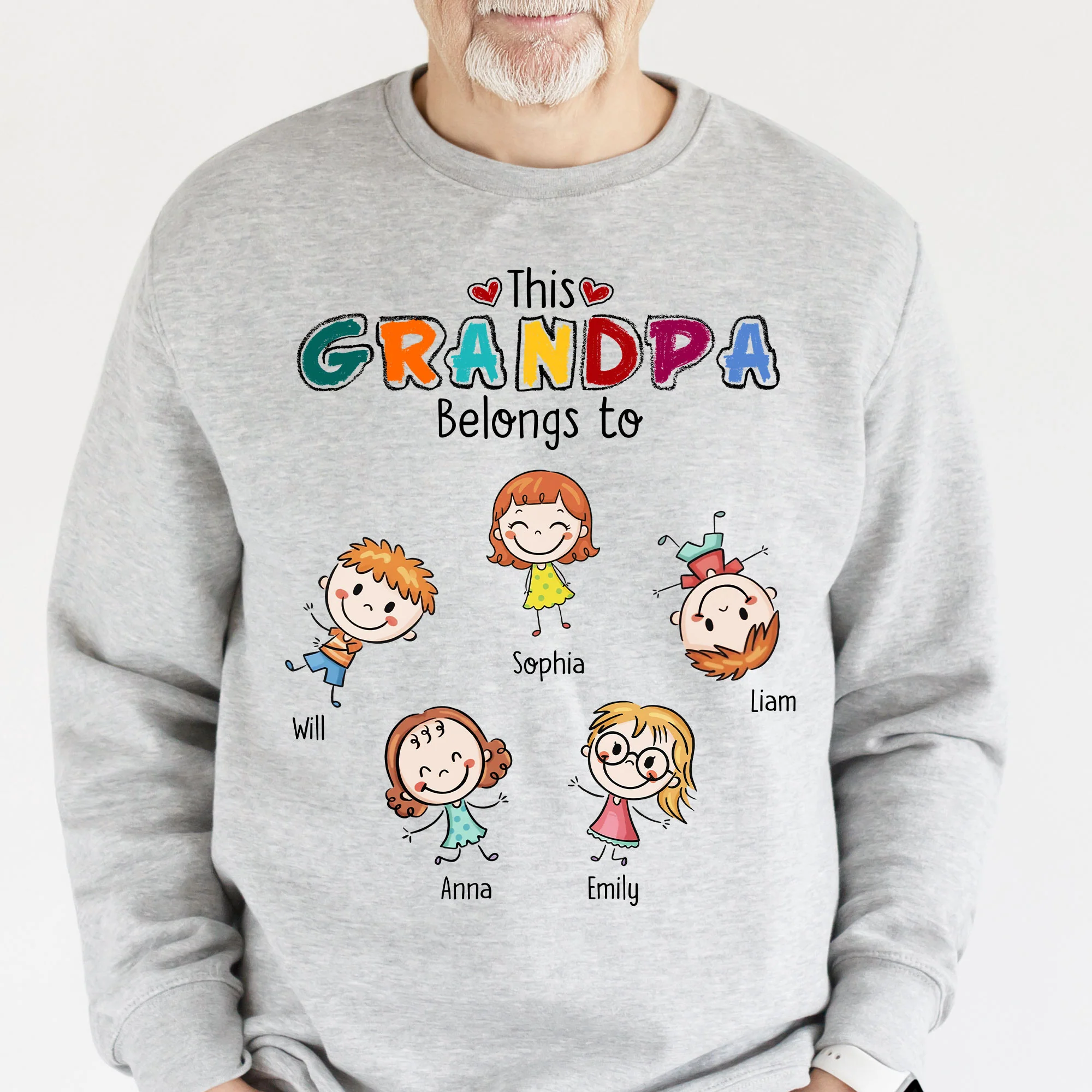 This Grandpa Grandma Belongs Doodle Color - Personalized Shirt - Image 4