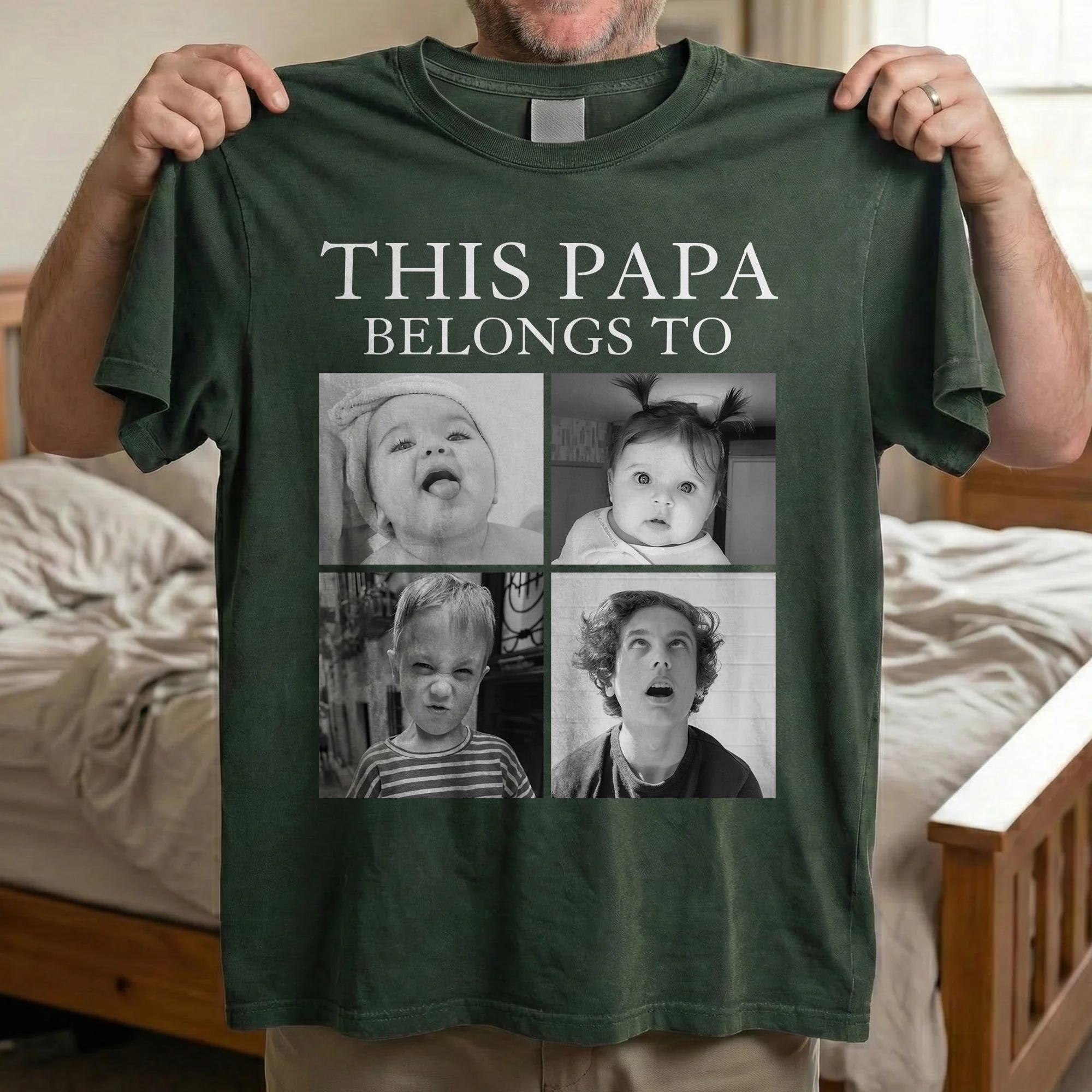 This Grandpa, Grandma, Mom, Dad Belongs To - Retro Vintage Custom Photo - Personalized Photo Comfort Tee - Image 4
