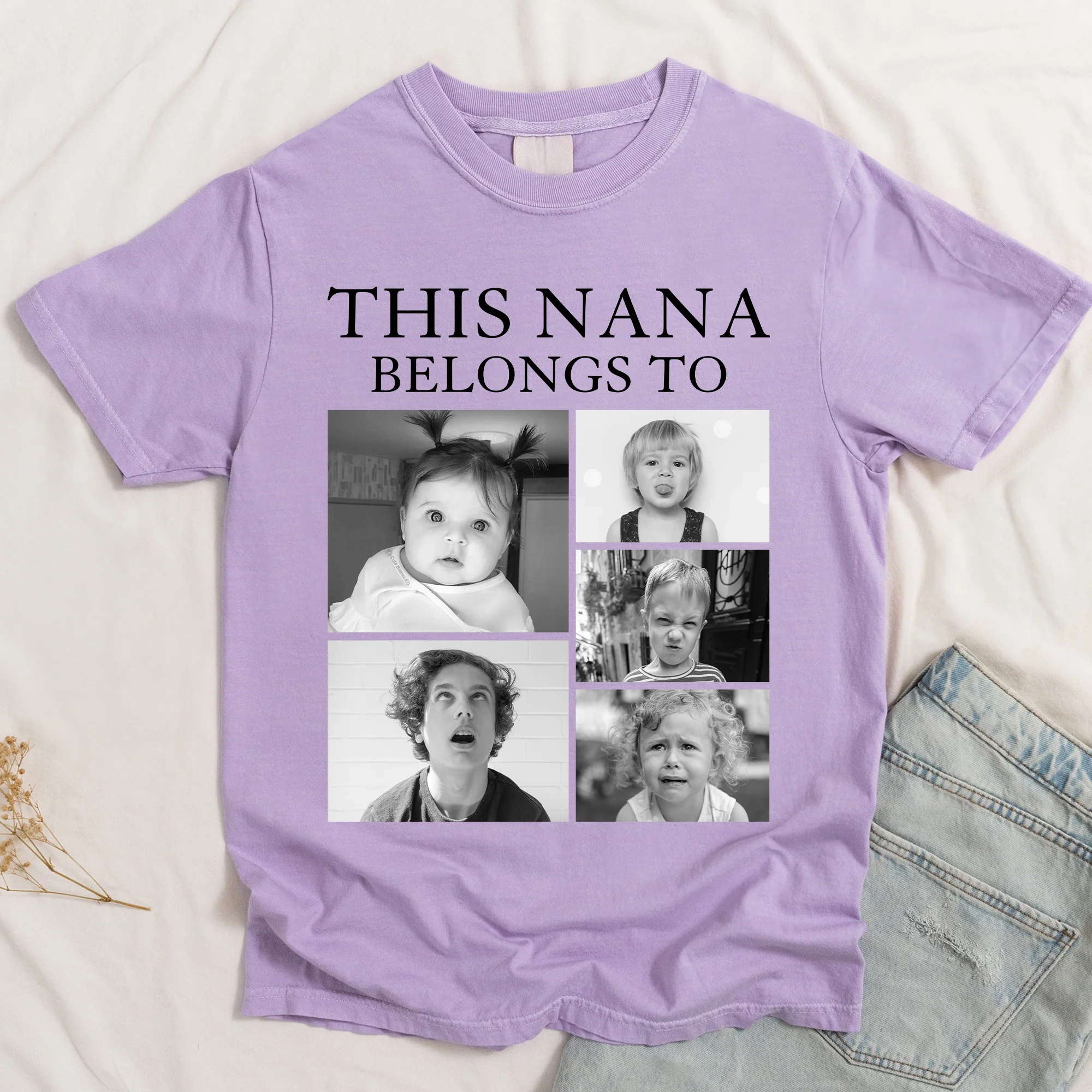 This Grandpa, Grandma, Mom, Dad Belongs To - Retro Vintage Custom Photo - Personalized Photo Comfort Tee - Image 5