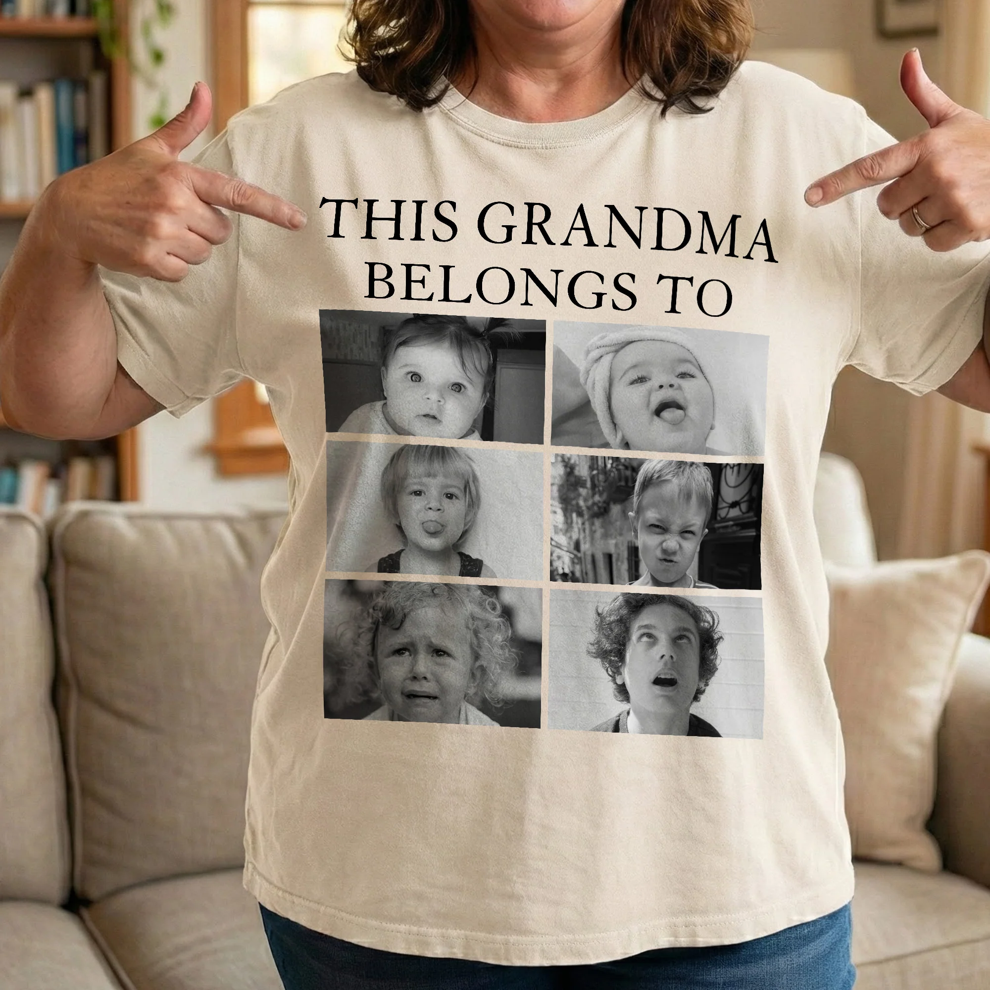 This Grandpa, Grandma, Mom, Dad Belongs To - Retro Vintage Custom Photo - Personalized Photo Comfort Tee - Image 6