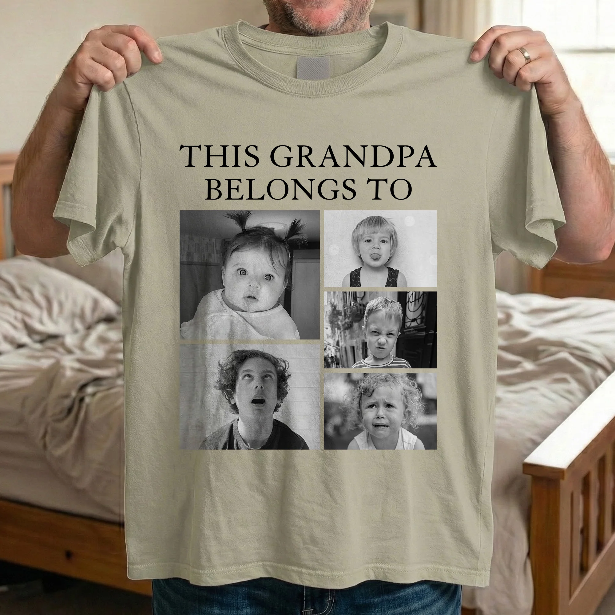 This Grandpa, Grandma, Mom, Dad Belongs To - Retro Vintage Custom Photo - Personalized Photo Comfort Tee - Image 7