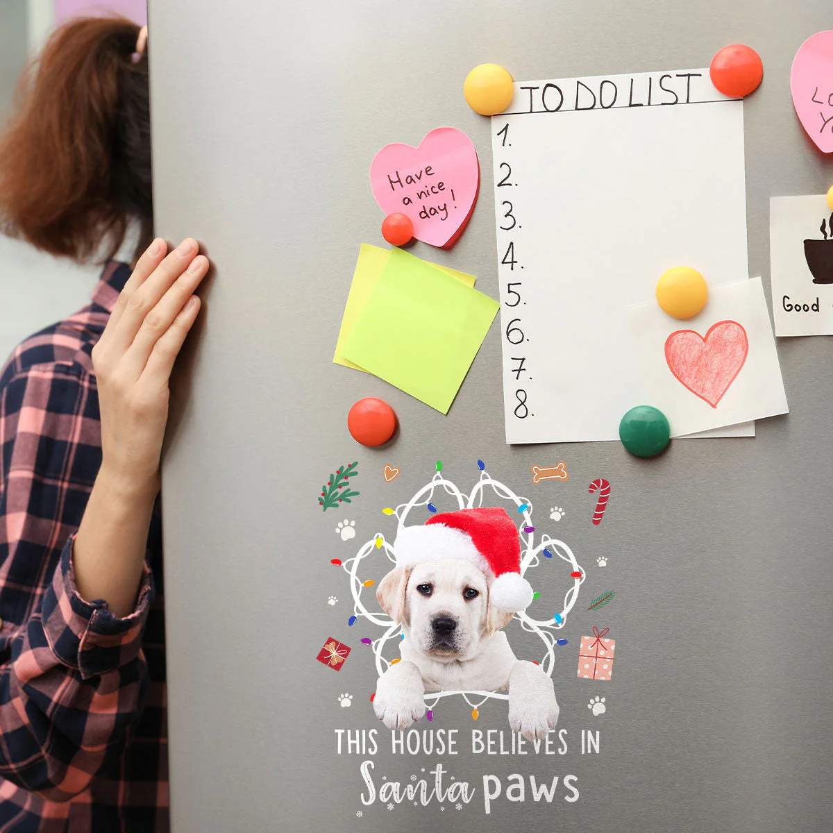 This House Believes In Santa Paws - Personalized Photo Decal - Image 4