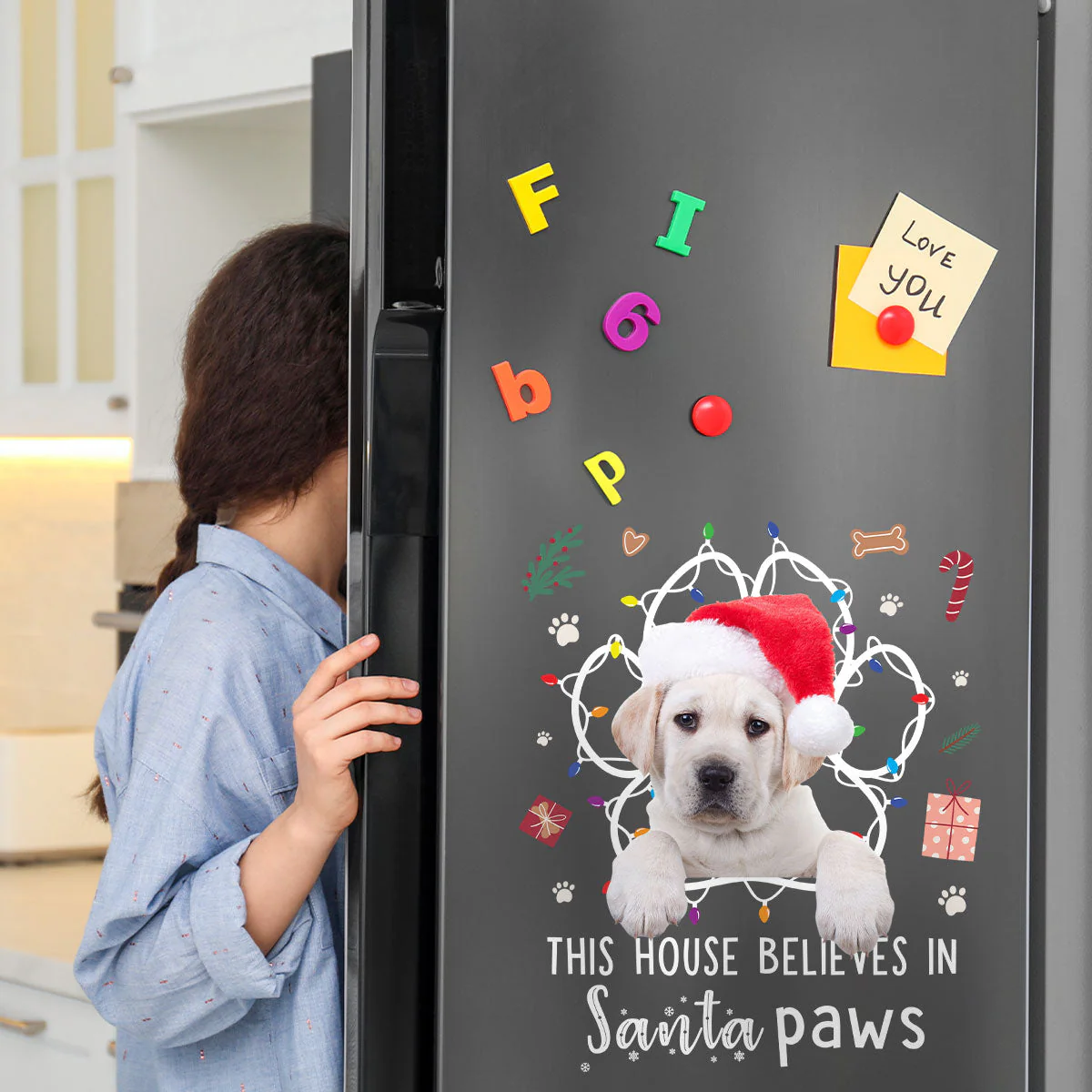 This House Believes In Santa Paws - Personalized Photo Decal - Image 5