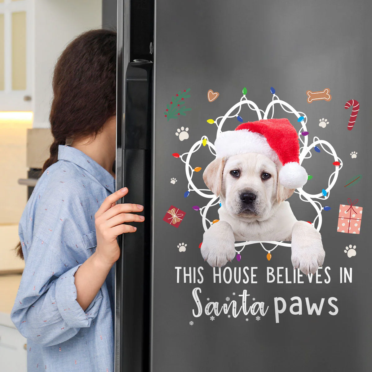 This House Believes In Santa Paws - Personalized Photo Decal - Image 6